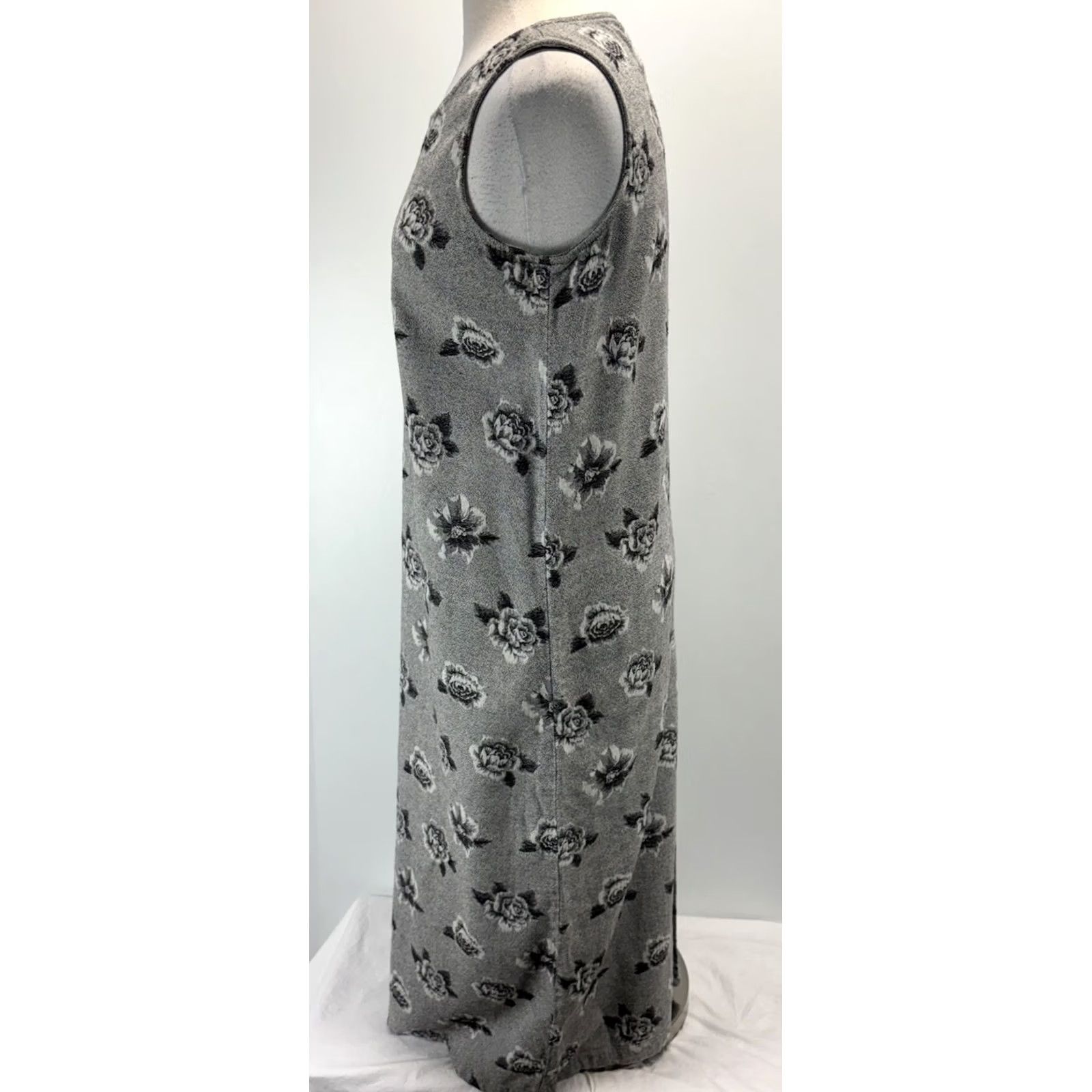 Marcs Hot Cotton Marc Ware Floral Maxi Dress Women’s Medium Grey Sleeveless Made USA Size M / US 6-8 / IT 42-44 - 2 Thumbnail
