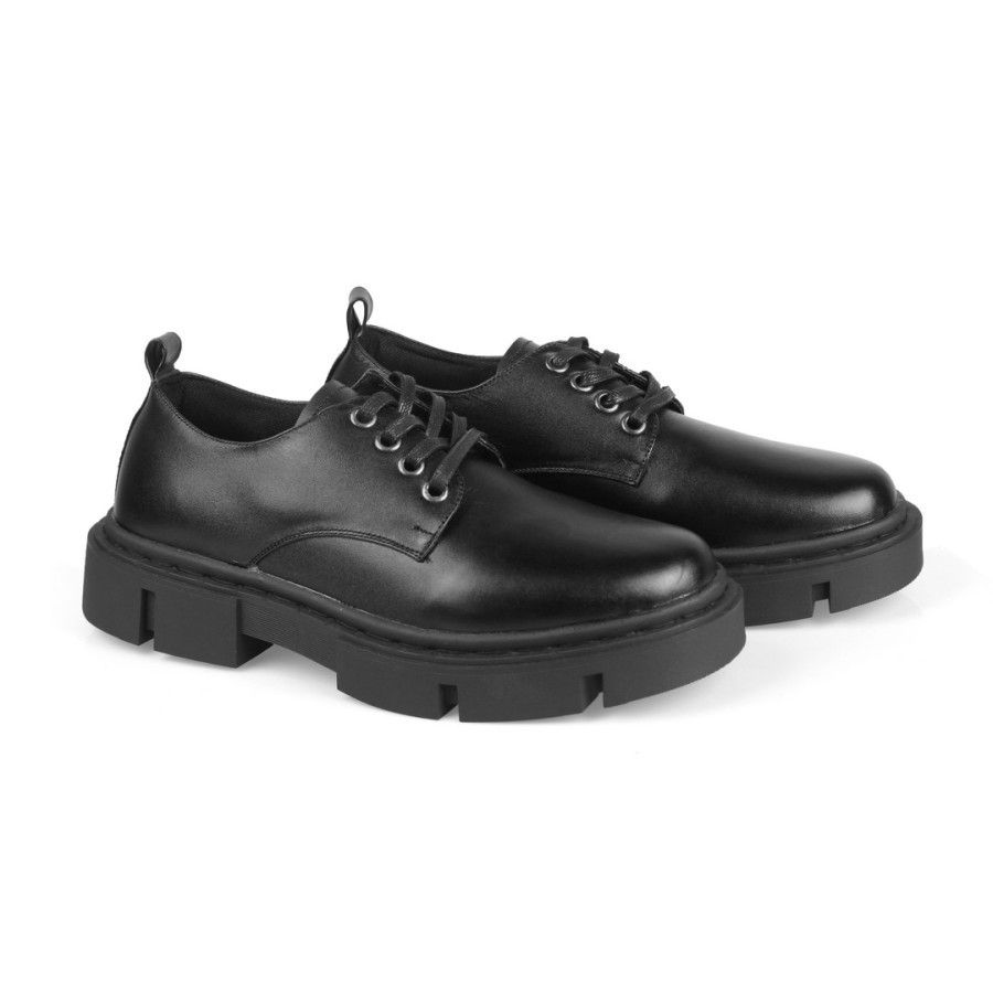 Designer × Genuine Leather Azco Rhino Derby Chunky Black Leather Size US 10 / EU 43 - 1 Thumbnail