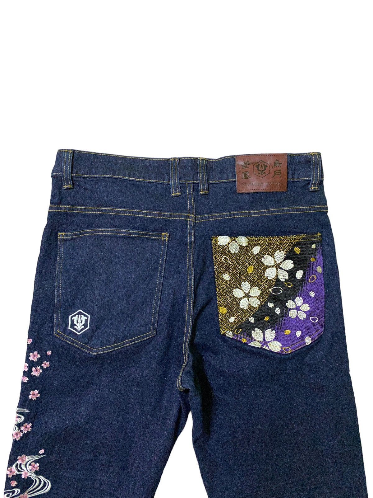 Japanese Brand Vintage THE JAPAN TRADITION Sakura Floral Embroidered Denim Size US 32 / EU 48 - 8 Thumbnail