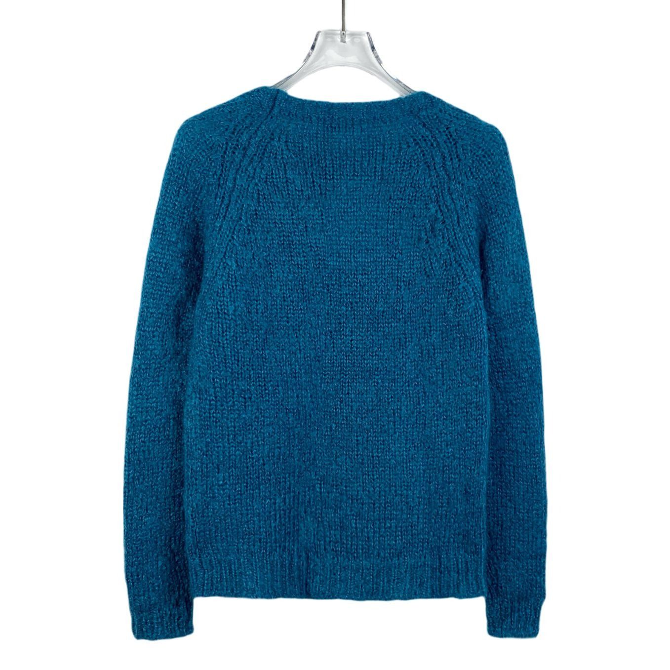 Max Mara MaxMara Blue Mohair Round-Neck Long-Sleeved Knitted Sweater Size S / US 4 / IT 40 - 6 Thumbnail