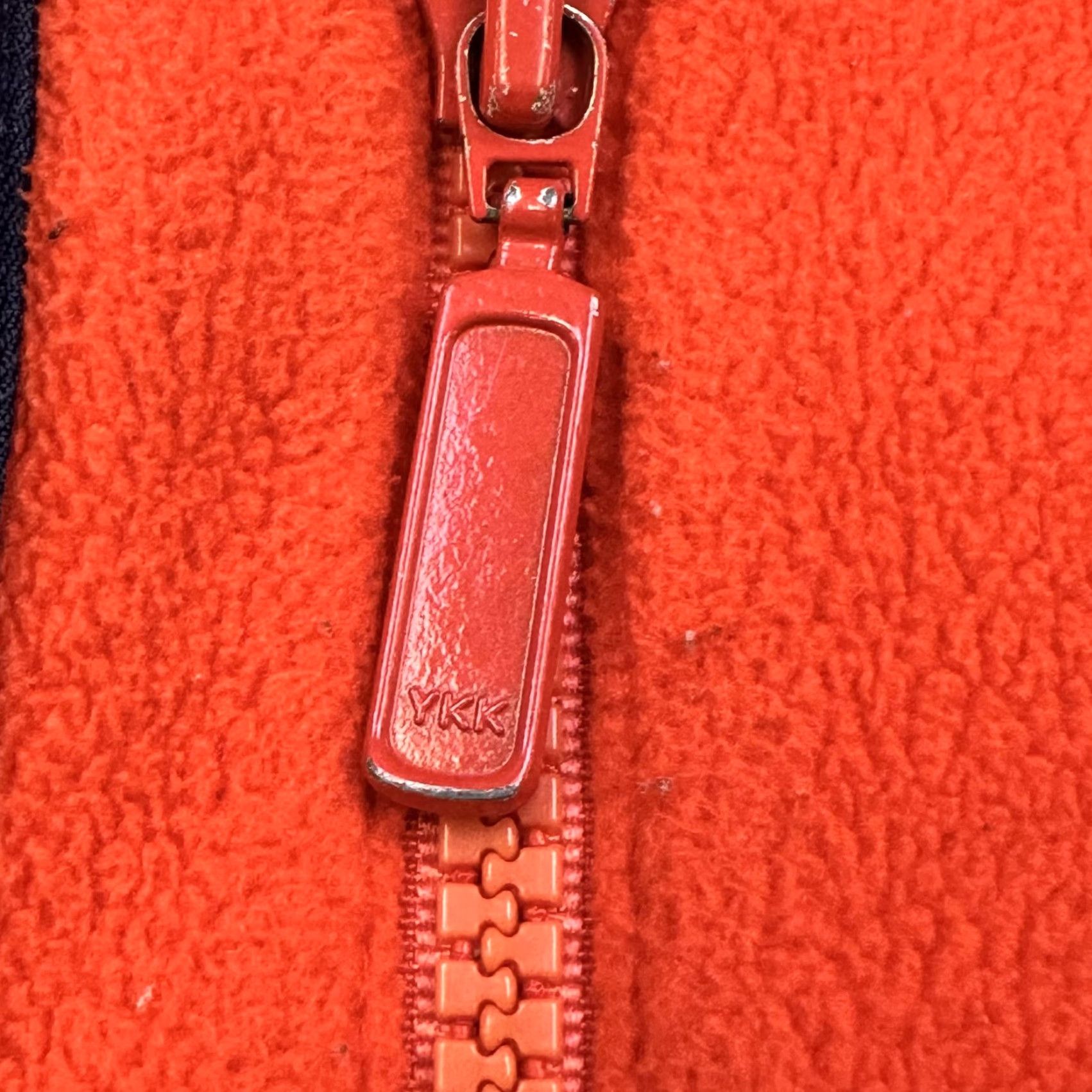 Tommy Hilfiger Tommy Jeans Vest Mens L Orange Fleece Full Zip Mock Neck Chest Pocket Logo Size 42R - 5 Thumbnail
