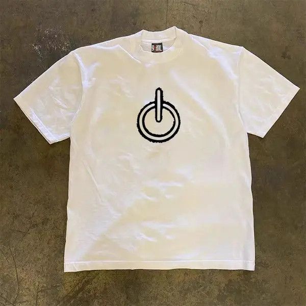 Vintage Loose Boot Button Printed Short Sleeve T-Shirt White Size US M / EU 48-50 / 2 - 7 Thumbnail