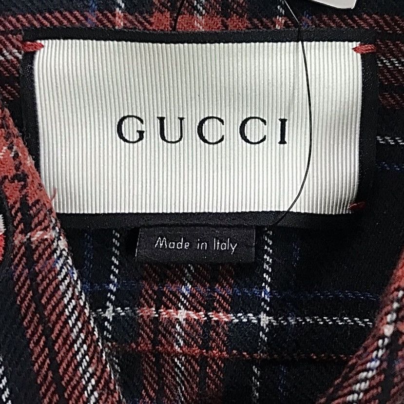 Gucci GUCCI Button Up Flannel Shirt - Embroidered Snake Pattern Size US S / EU 44-46 / 1 - 6 Thumbnail