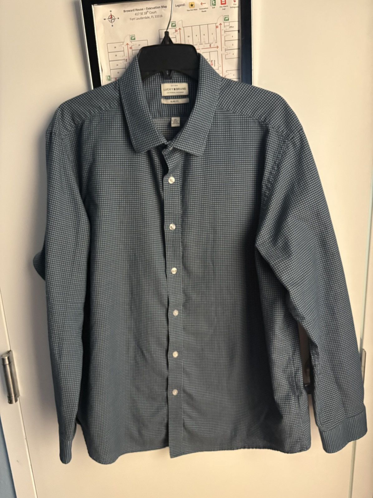 Lucky Brand Lucky Brand Blue Check Woven Cotton Button-Up Slim Fit XL Size US XL / EU 56 / 4 - 1 Thumbnail
