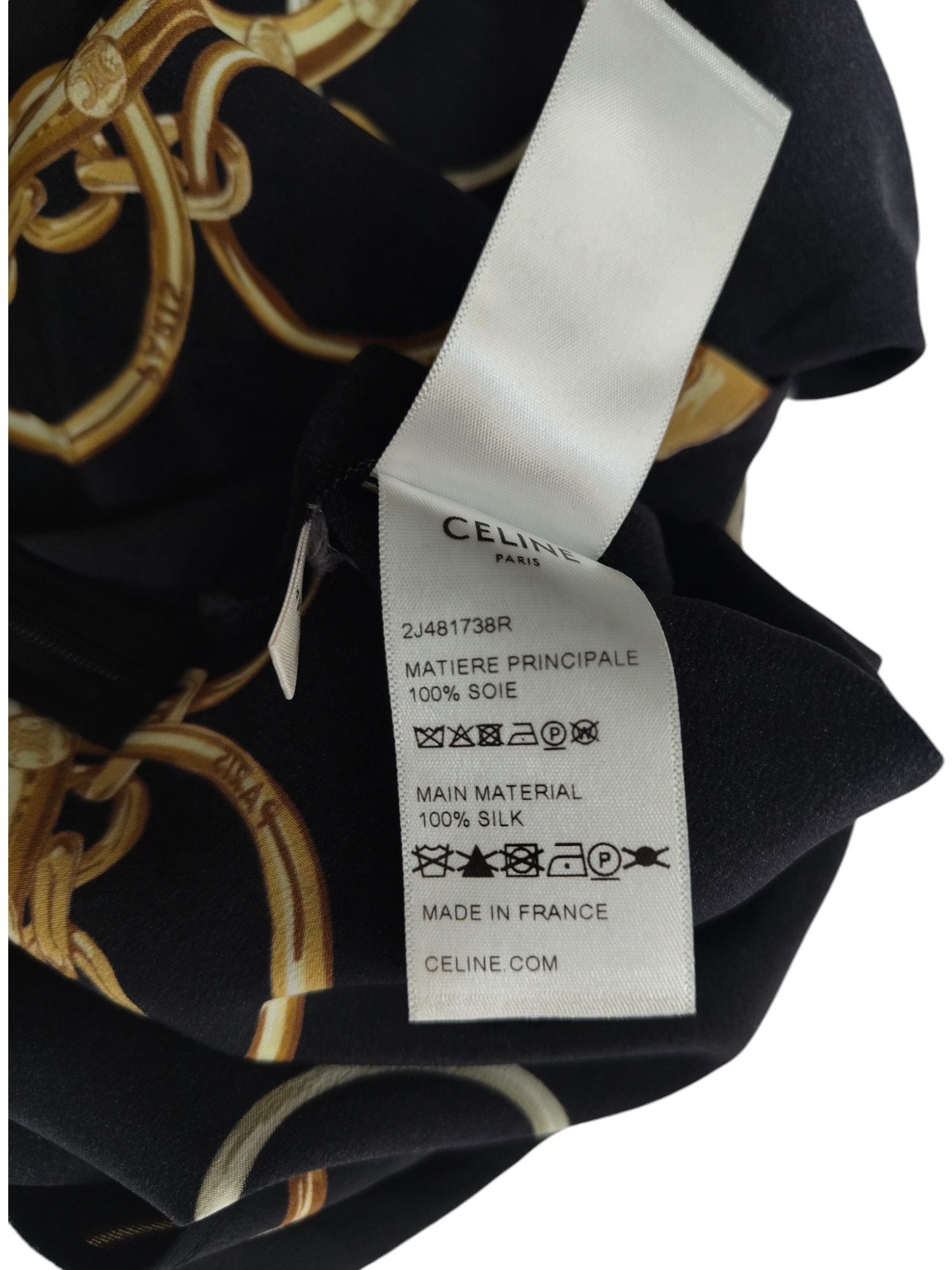 Celine Silk Skirt With Signature Celine Chain Graphics Size 26" / US 2 / IT 38 - 6 Thumbnail