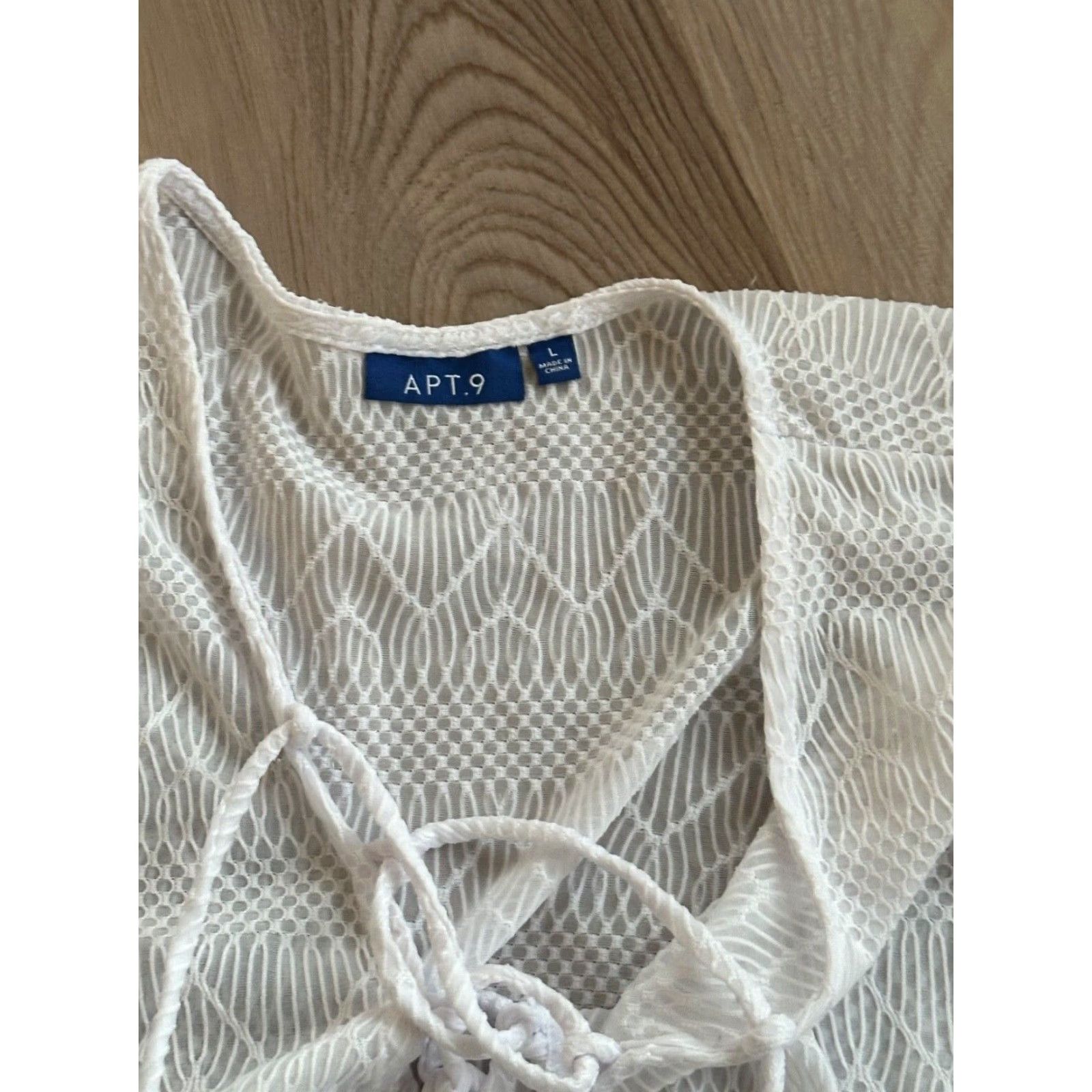 Apt. 9 Apt. 9 Beach - Swim Coverup Large White Pullover with Front Tie Size L / US 10 / IT 46 - 3 Thumbnail
