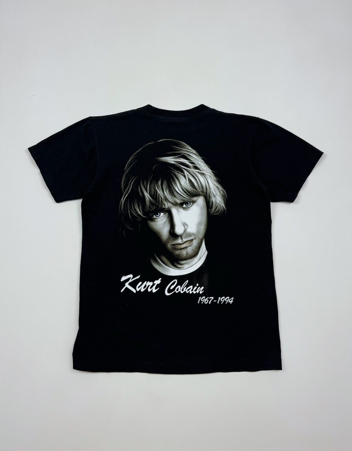 Band Tees × Vintage 90’s Vintage Kurt Cobain 1967-1994 RIP Single Stitch T-Shirt Size US M / EU 48-50 / 2 - 7 Thumbnail