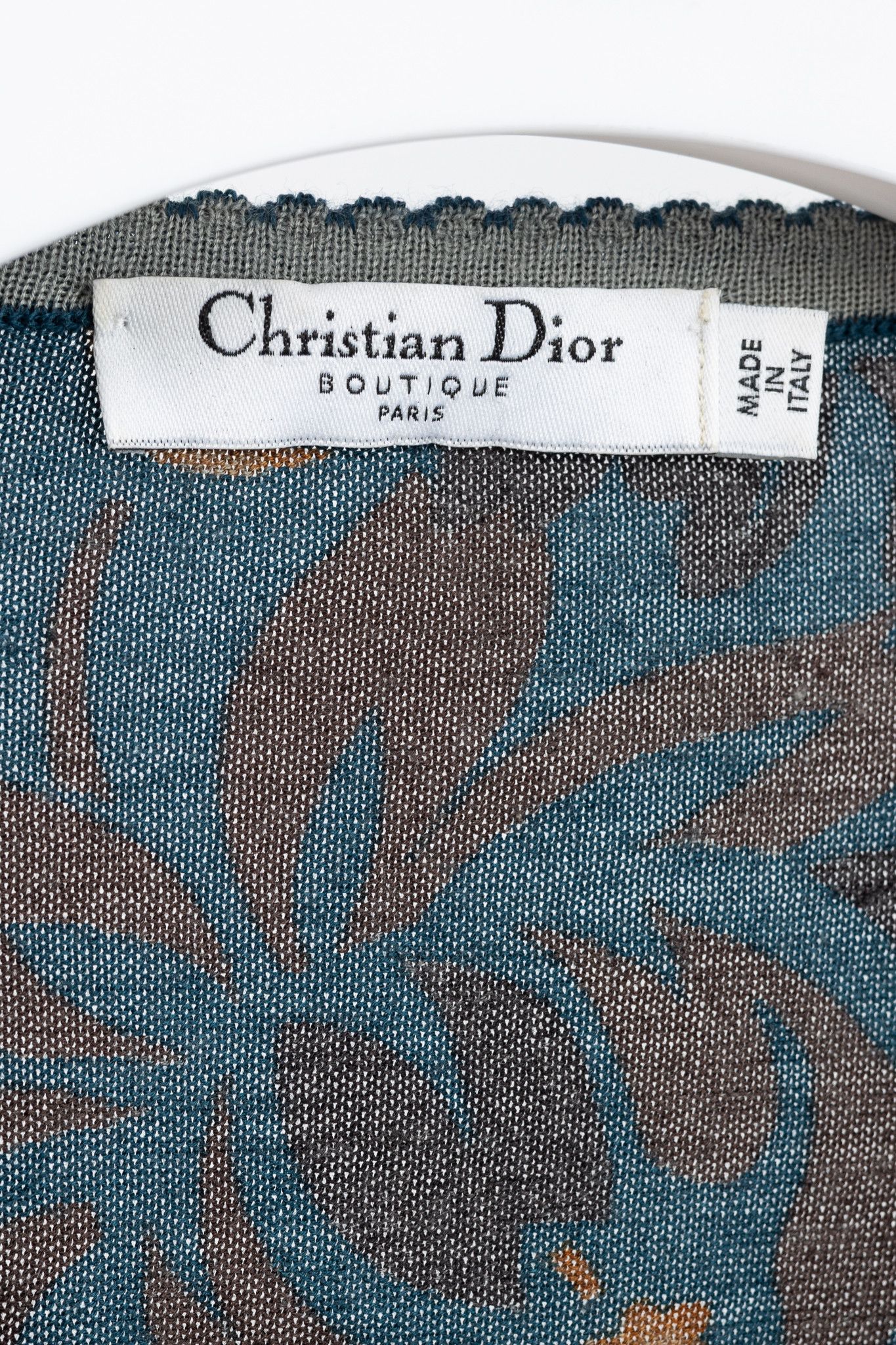 Dior Christian Dior Wool/Silk/Cashmere Floral Cropped Sweater Size L / US 10 / IT 46 - 4 Thumbnail