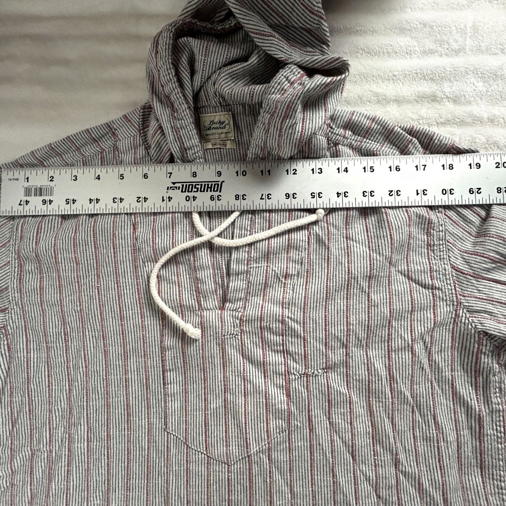 Lucky Brand Lucky Brand Womens Hooded Striped Pullover Cotton Top Medium Size M / US 6-8 / IT 42-44 - 7 Thumbnail