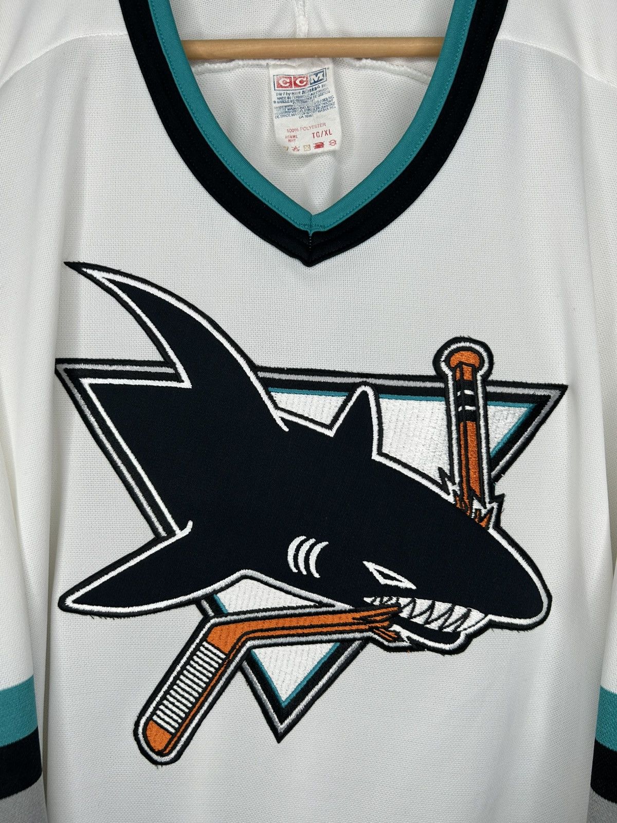 Ccm Vintage CCM San Jose Sharks Jersey Size US XL / EU 56 / 4 - 3 Thumbnail