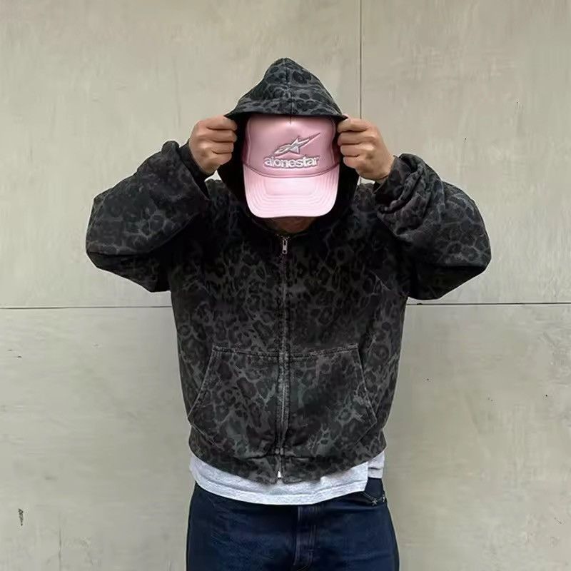 Japanese Brand Oversized Black Leopard Hoodie Size US XXL / EU 58 / 5 - 2 Thumbnail