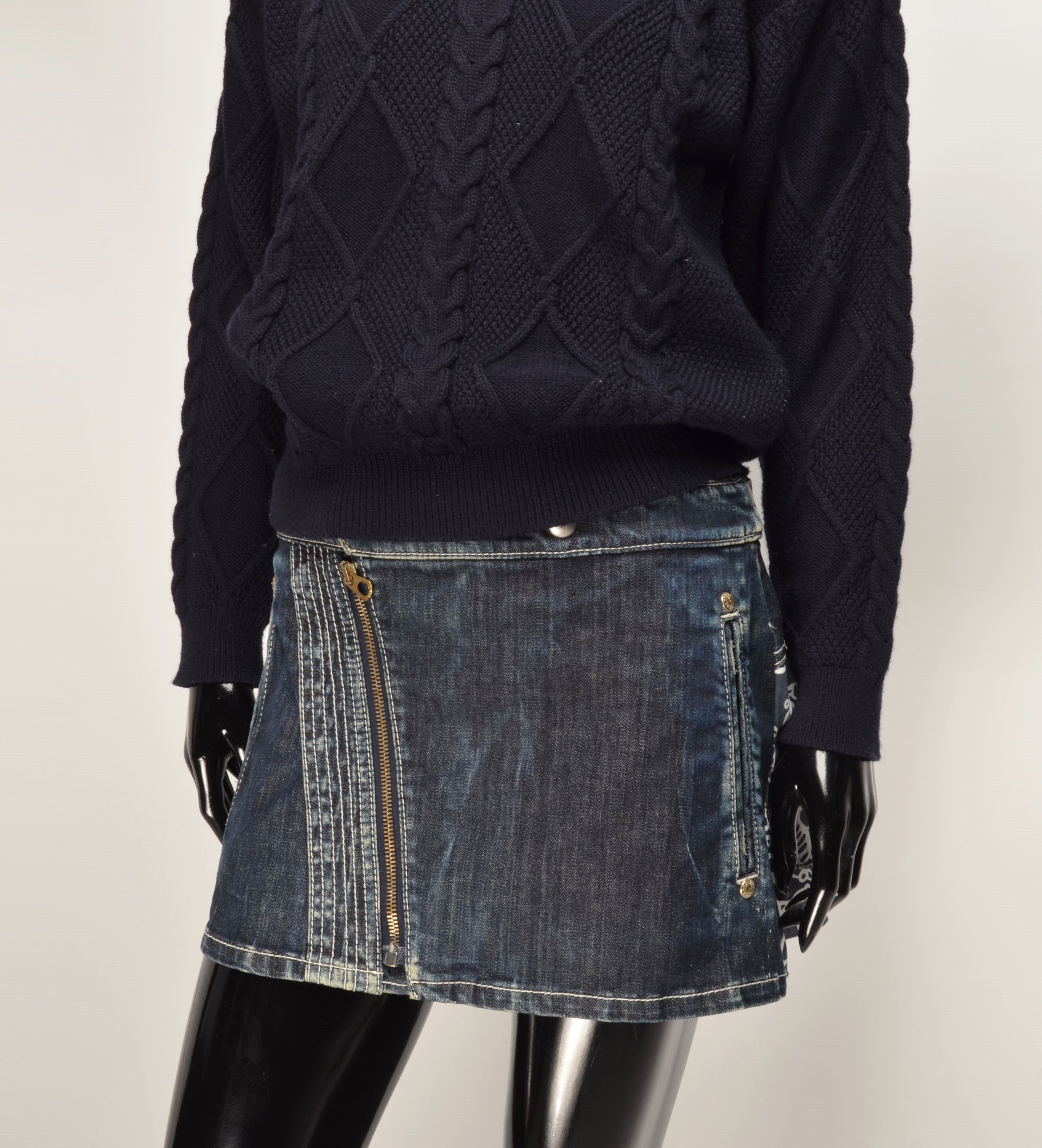 Saint James Vintage Saint James Navy Cable Knit Wool Blend Sweater Size S / US 4 / IT 40 - 3 Thumbnail