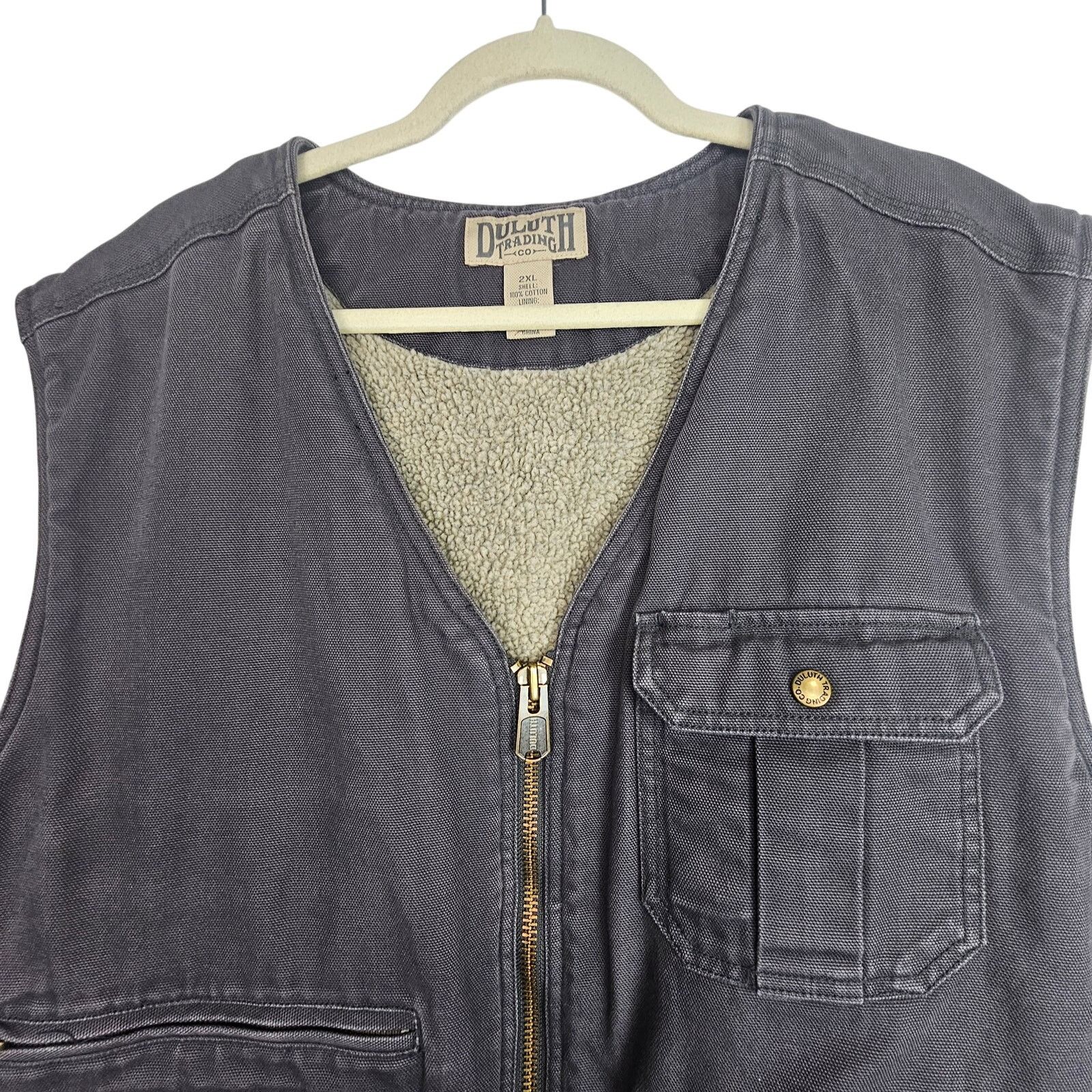 Duluth Trading Company Duluth Trading Co Sherpa Lined Full Zip Heavy Canvas Vest Size US XXL / EU 58 / 5 - 2 Thumbnail