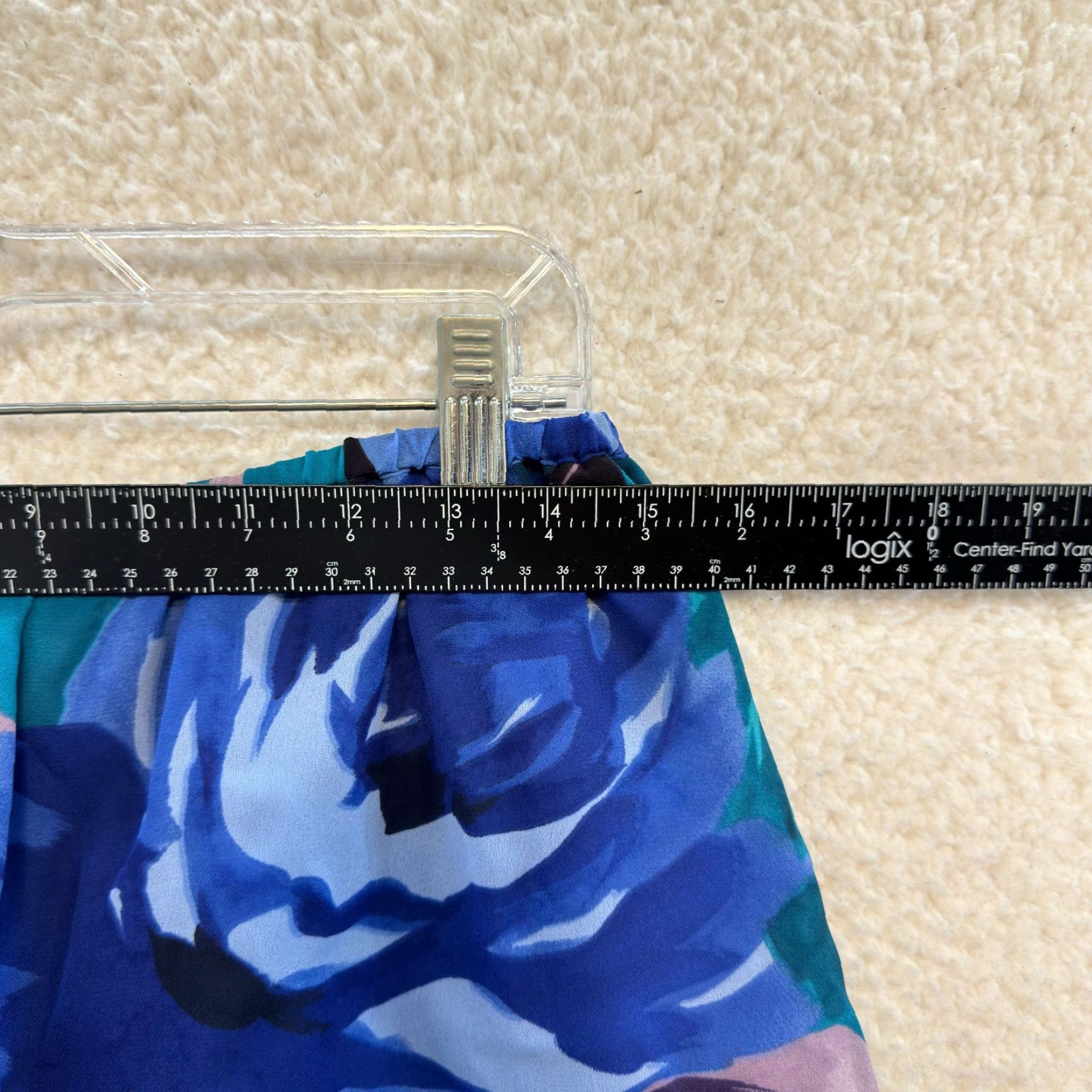 Vintage VINTAGE 90s Plus Size Midi Skirt 1X Blue Rose Floral USA Michael K & Company Size 40" / US 18 - 3 Thumbnail