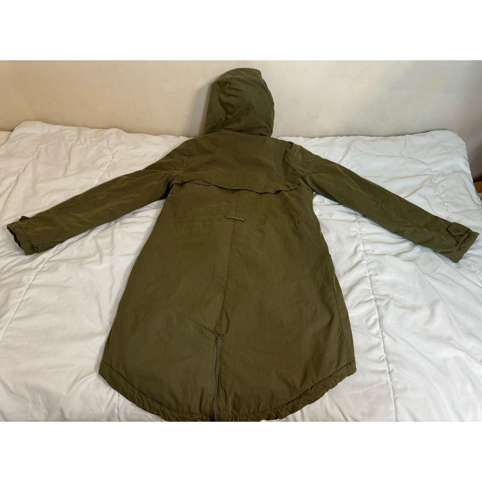 Unknown London Charlotte Russe Sherpa Lined Olive Green Hoodded Parka Coat Size XS / US 0-2 / IT 36-38 - 6 Thumbnail