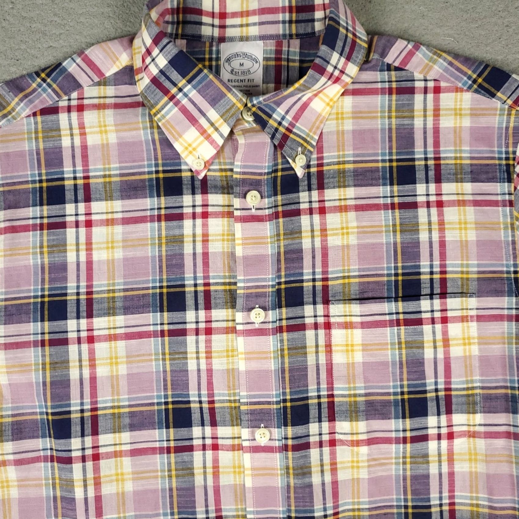 Brooks Brothers Brooks Brothers Shirt Mens Medium Pink Blue Plaid Regent Button Up Short Sleeve Size US M / EU 48-50 / 2 - 2 Thumbnail