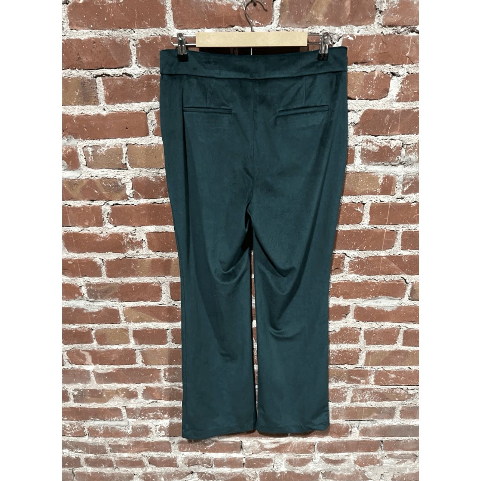Anthropologie VINTAGE Anthropologie Maison d Amelie Womens Pants 6 Leg Green Velvet Gold Button Size 28" / US 6 / IT 42 - 2 Thumbnail