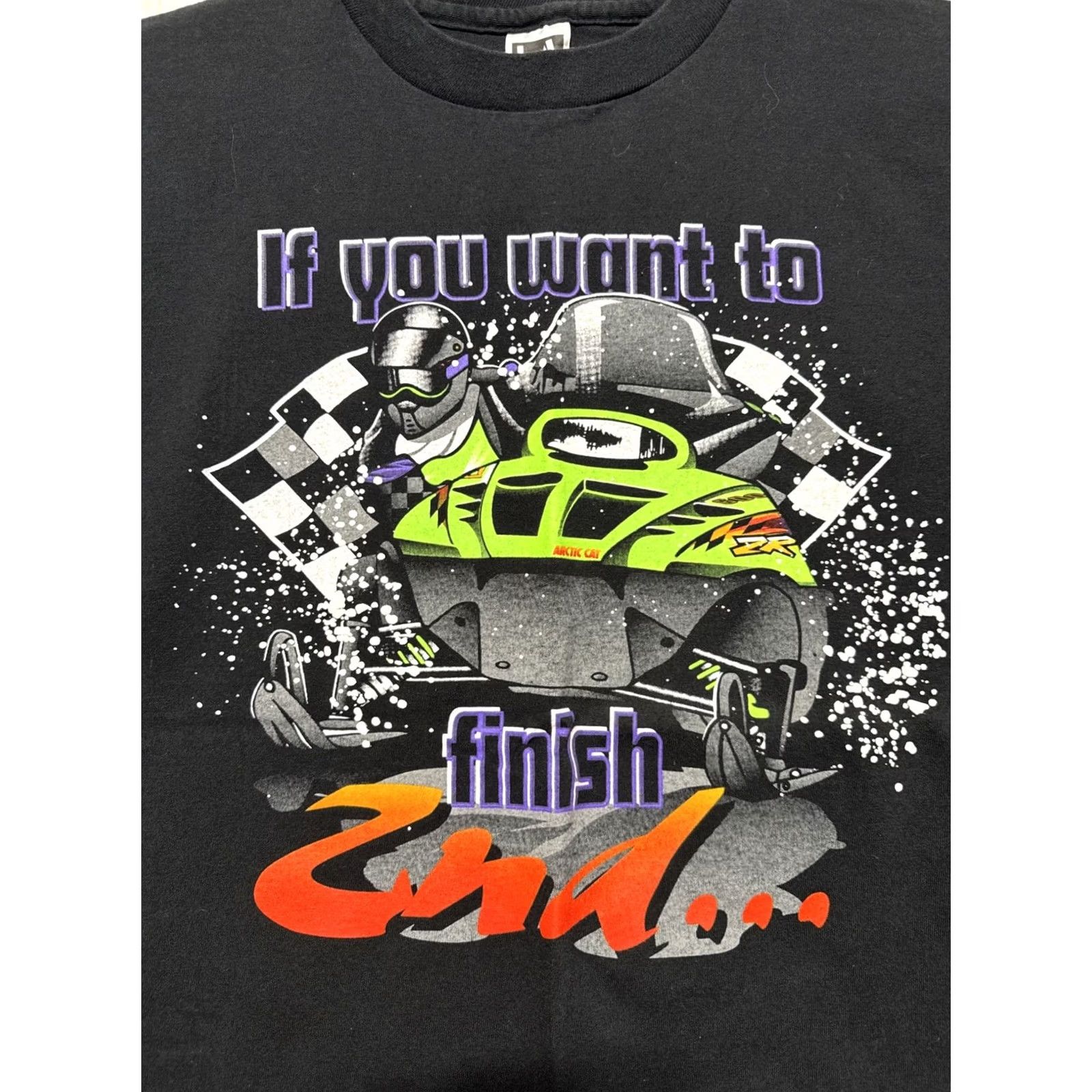 Vintage VINTAGE Arctic Cat Snowmobile Racing T-Shirt XL Black 90s LA Sportswear Mens Short Sleeve Graphic Print Stitch Single Stitch Size US XL / EU 56 / 4 - 2 Thumbnail