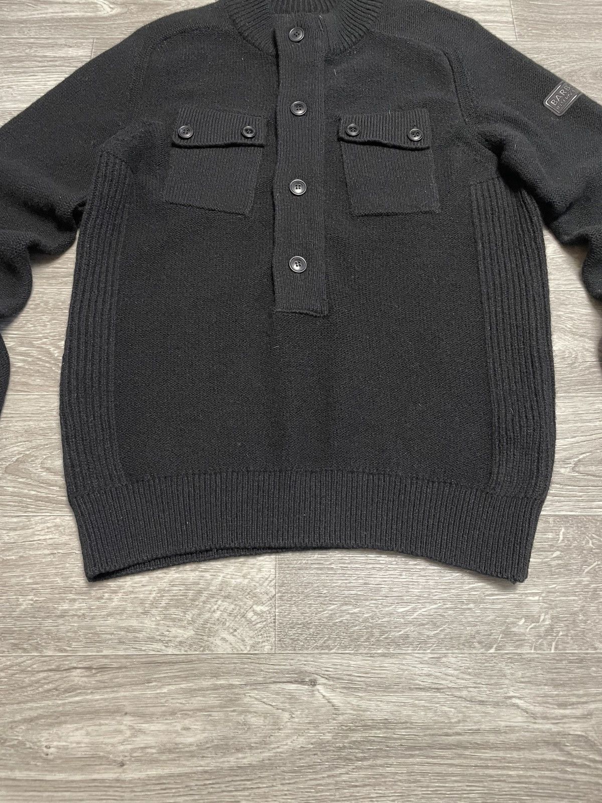 Barbour Vintage Barbour Black Wool Half Zip Button-Up Sweater Size US M / EU 48-50 / 2 - 3 Thumbnail