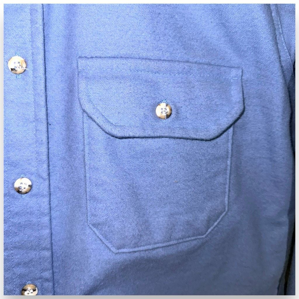 Other 60s Dunn’s Sky Blue Made in USA Chamois Flannel Sport Shirt Size US L / EU 52-54 / 3 - 2 Thumbnail