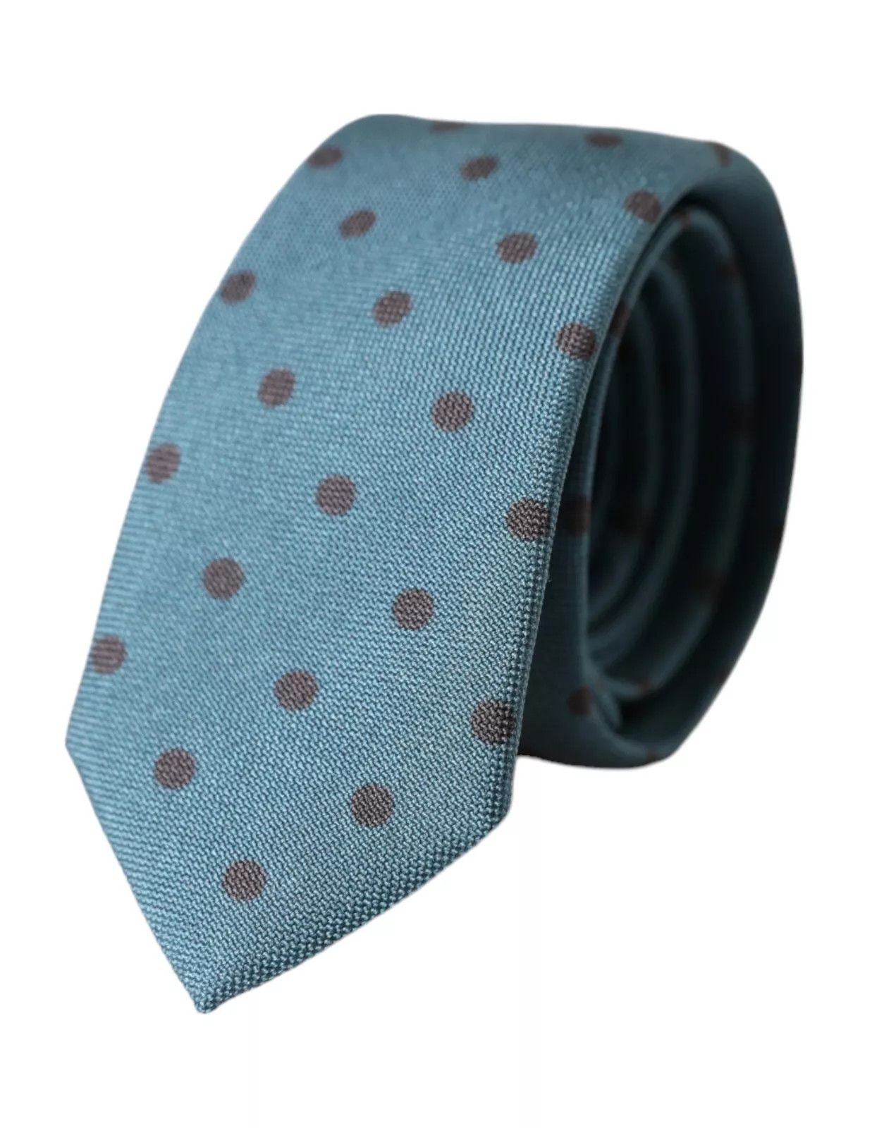 Dolce & Gabbana Green Black Polka Dot Silk Adjustable Men Men's Tie Size ONE SIZE - 1 Thumbnail