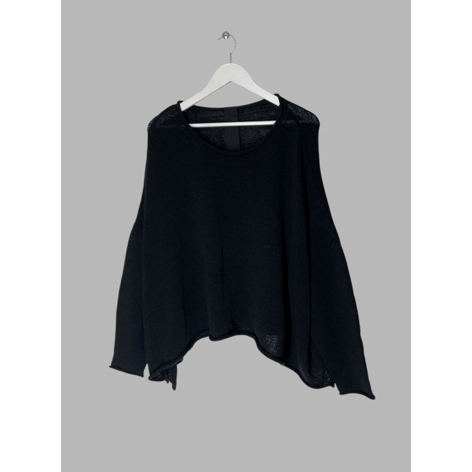 Vintage Rundholz Black Label Woman's Black Oversized Knit Sweater Jumper Size S Size 28" / US 6 / IT 42 - 2 Thumbnail