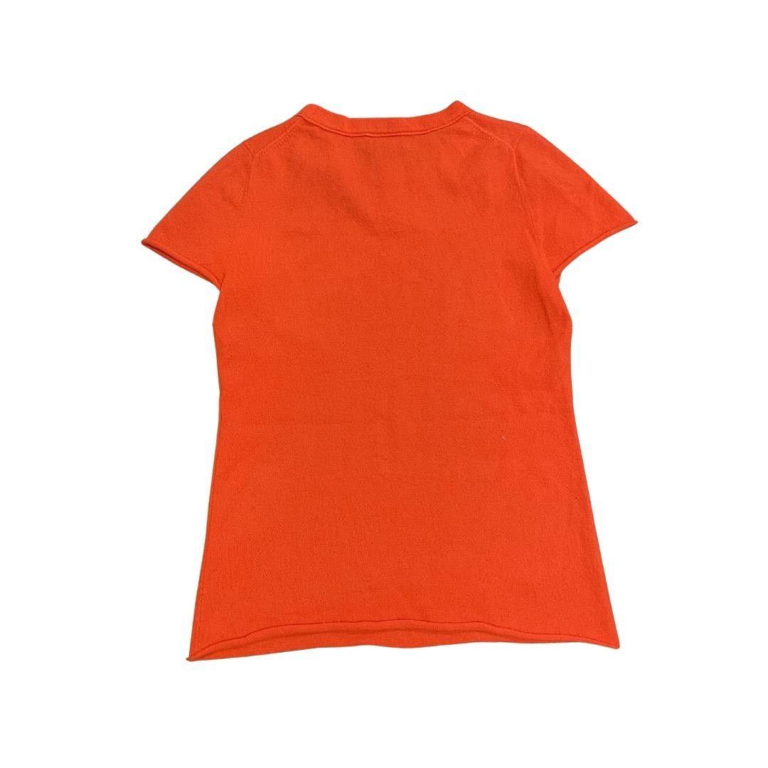 J.Crew Italian Cashmere Orange Short Sleeve Blouse Size Small Chic Size S / US 4 / IT 40 - 2 Thumbnail
