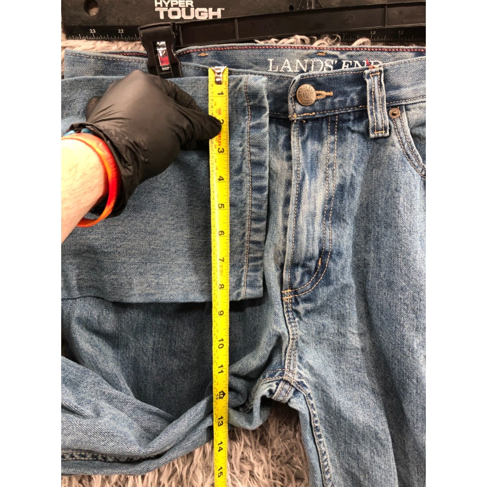 Lands' End Lands' End Jeans Mens Straight Fit 34 Regular Mid Blue 5-Pocket Denim Cotton Blend Belt Loops Inseam 36 in Wearable Modern Classic American Style Size US 34 / EU 50 - 4 Thumbnail