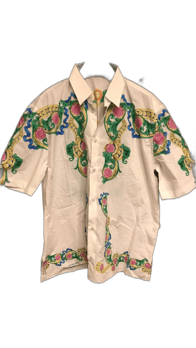 Versace Versace Short Sleeve Shirt with Colorful Design Size US M / EU 48-50 / 2 - 1 Thumbnail
