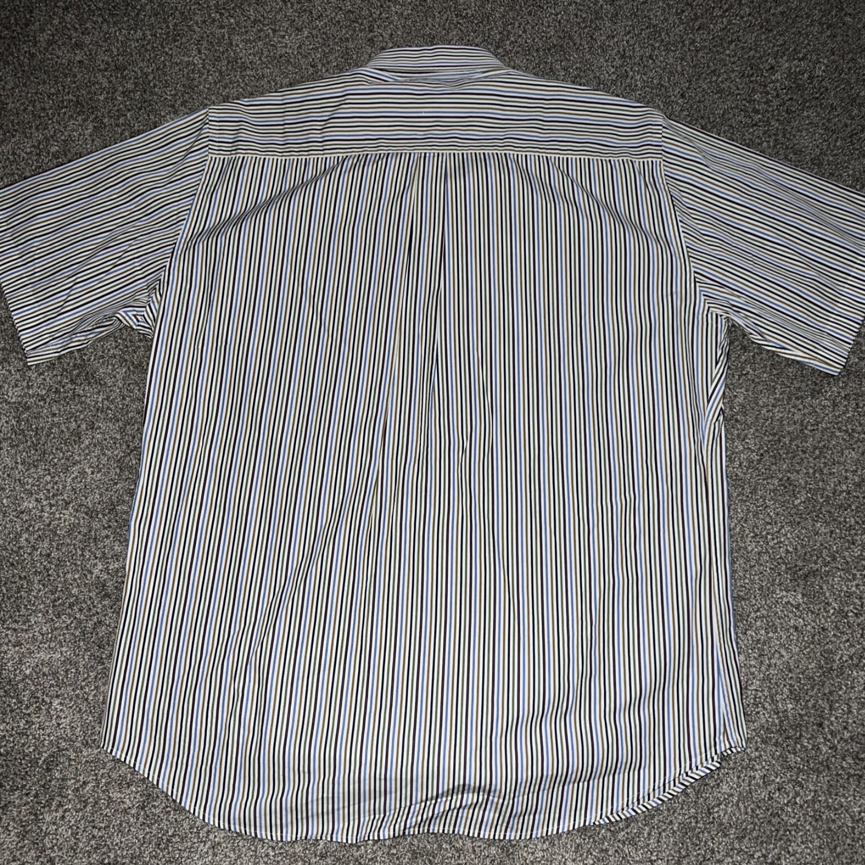 Peter Millar Peter Millar Striped Shirt Mens XL Short Sleeve Button-Up Blue Size US XL / EU 56 / 4 - 4 Thumbnail