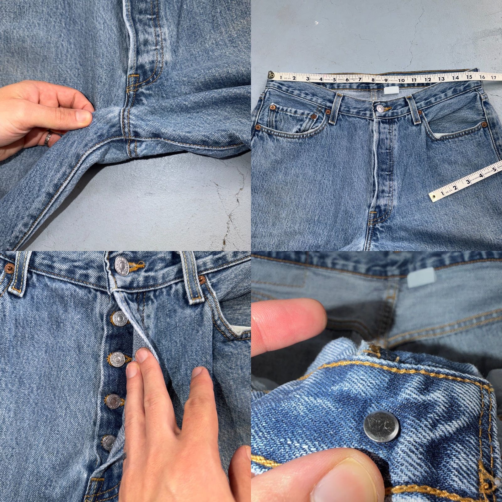Levi's VINTAGE Levi's 501 Jeans Leg Straight 34x34 Blue Light Wash Denim Men Size US 34 / EU 50 - 8 Thumbnail