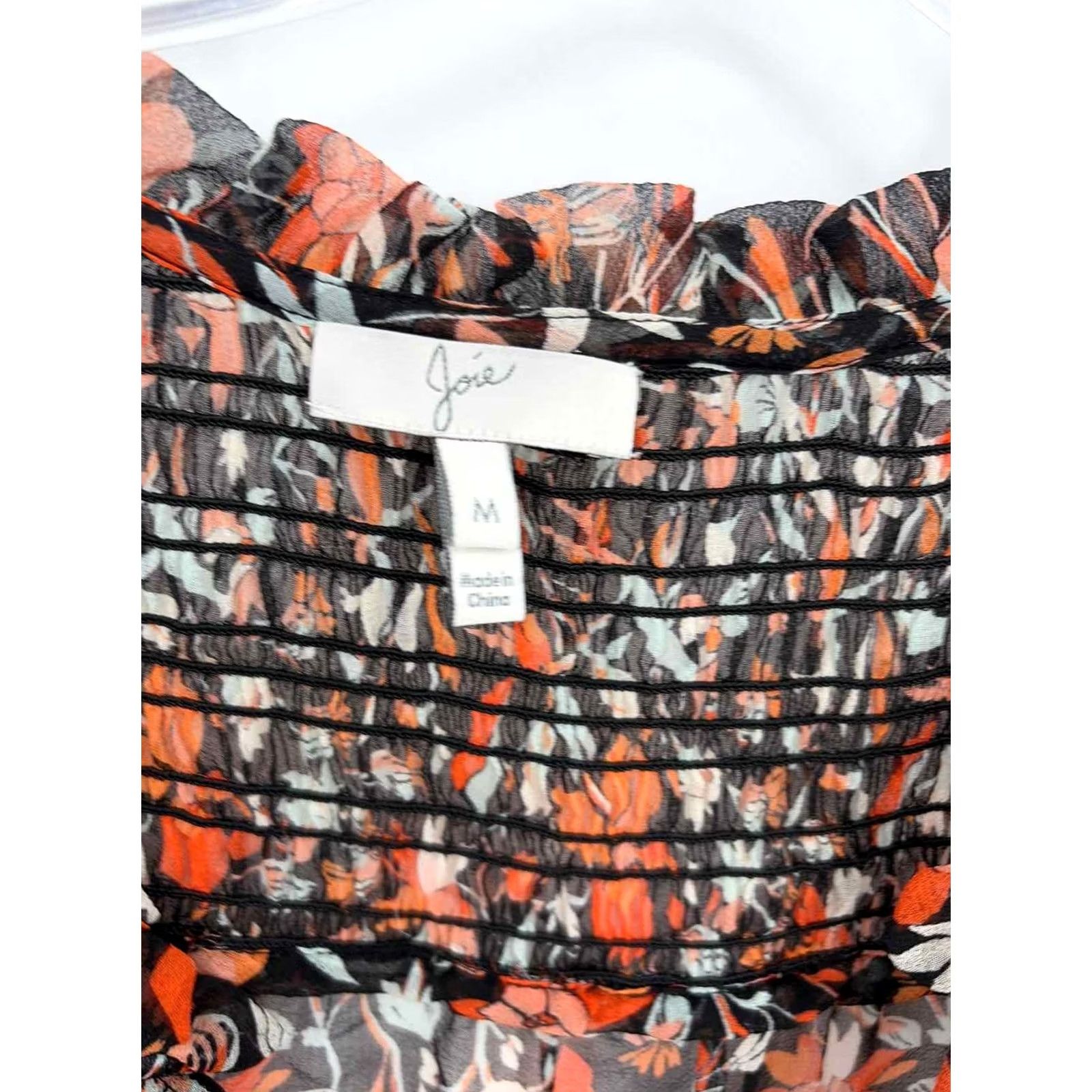 Joie Joie Blouse Medium Orange Pre Owned Size Floral Size M / US 6-8 / IT 42-44 - 3 Thumbnail