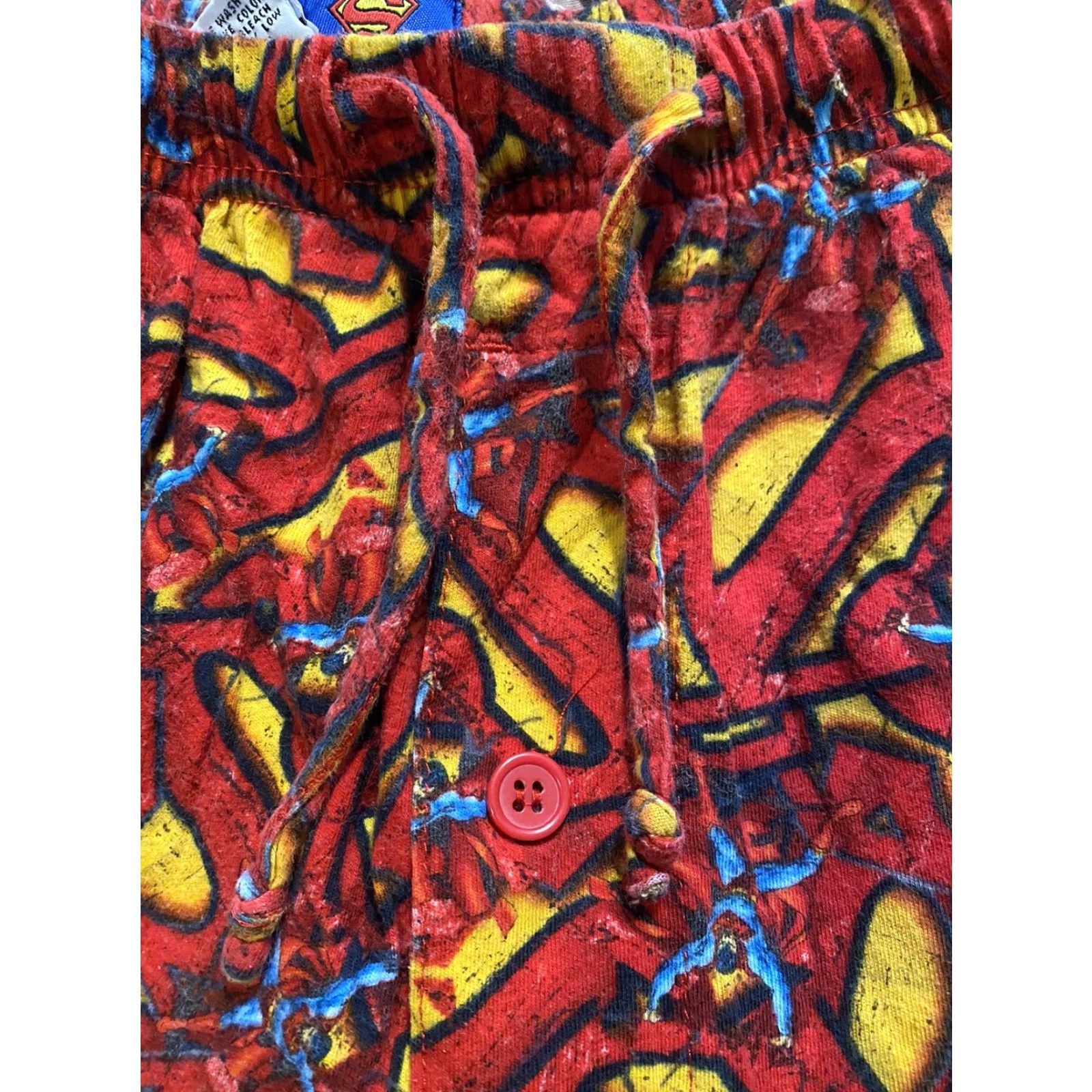 DC Comics VINTAGE Superman Logo All Over Pajama Pants DC Comics Men’s Size Large Red L Pajama Pants Size US 33 - 3 Thumbnail
