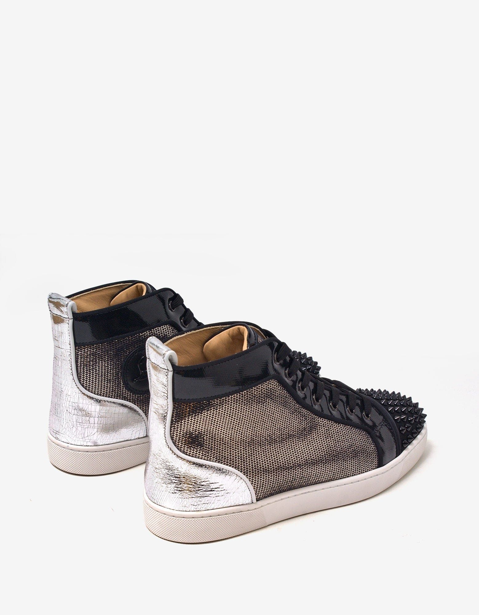 Christian Louboutin Lou Spikes Orlato Flat Metallic High Top Trainers Size US 11 / EU 44 - 6 Thumbnail