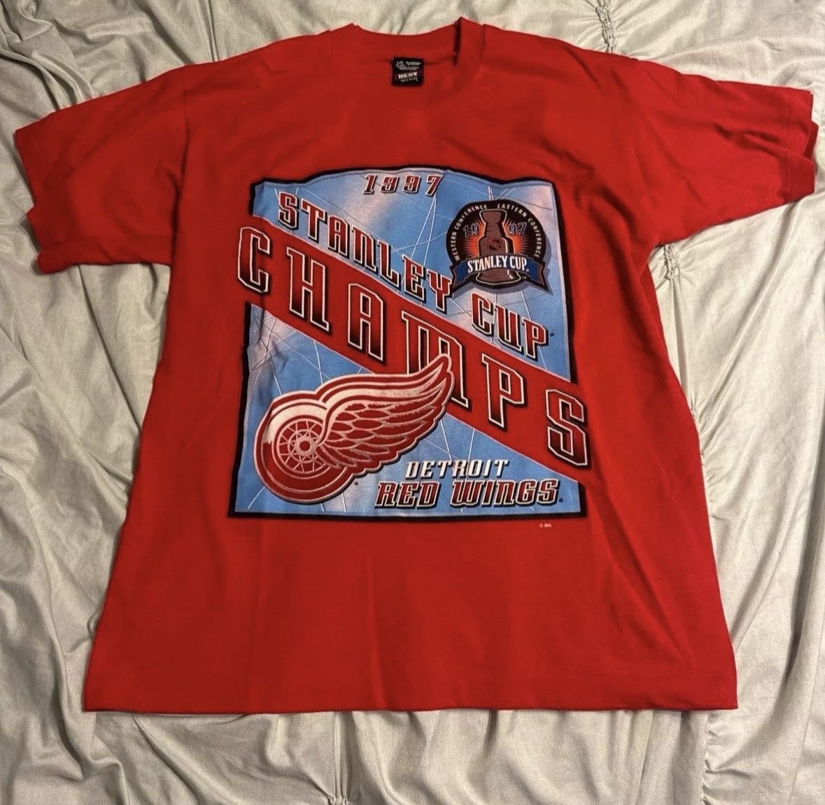 Fruit Of The Loom × NHL Detroit Redwings vintage Stanley Cup Champions tshirt Size US L / EU 52-54 / 3 - 1 Thumbnail