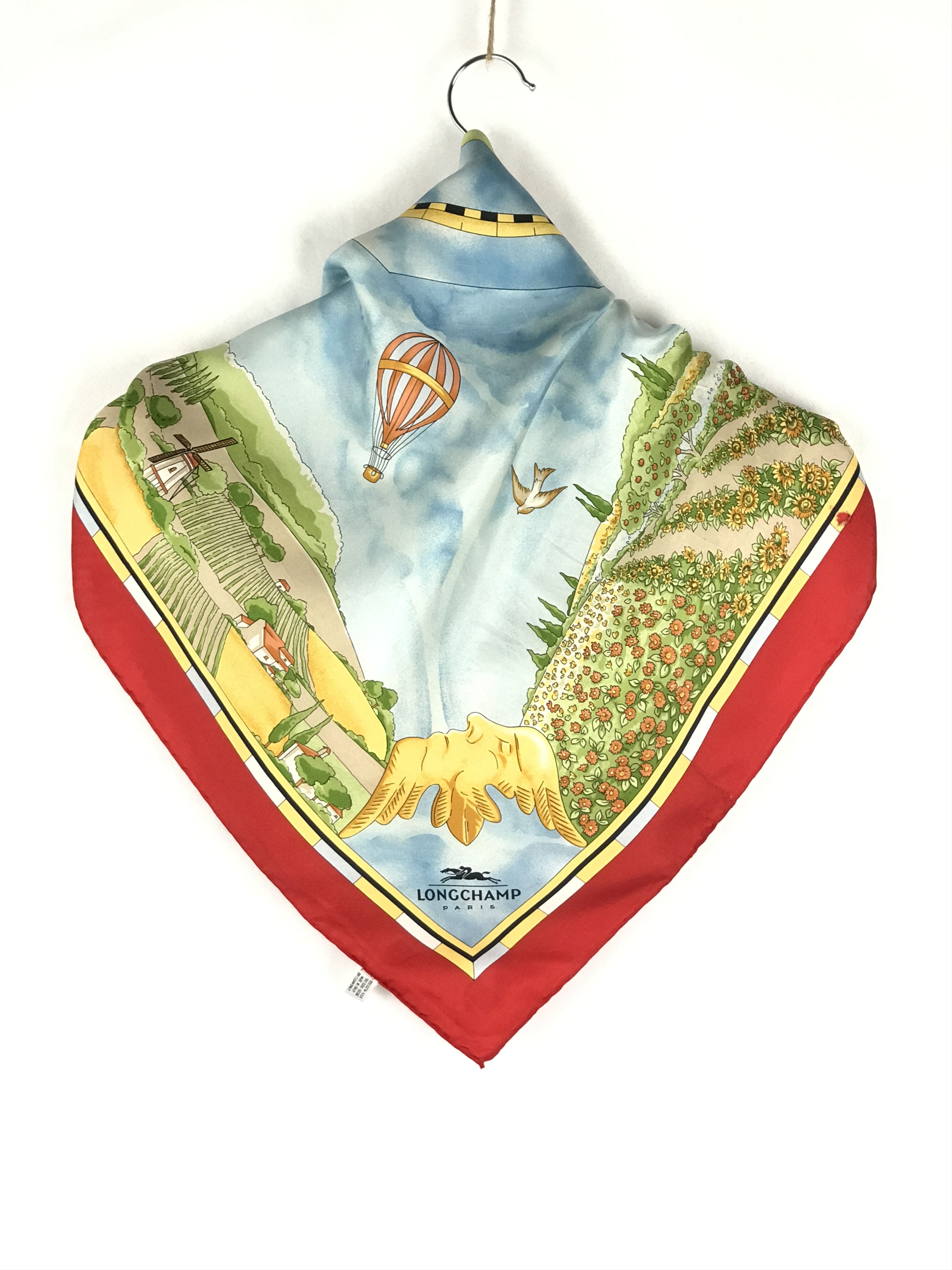 Longchamp × Vintage Vintage Longchamp Silk Scarf Size ONE SIZE - 3 Thumbnail