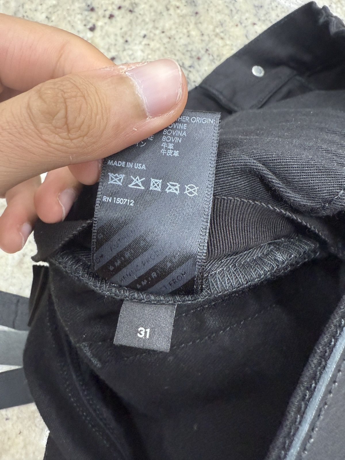 Amiri Amiri Black MX1 Leather Patch Size US 29 - 10 Thumbnail