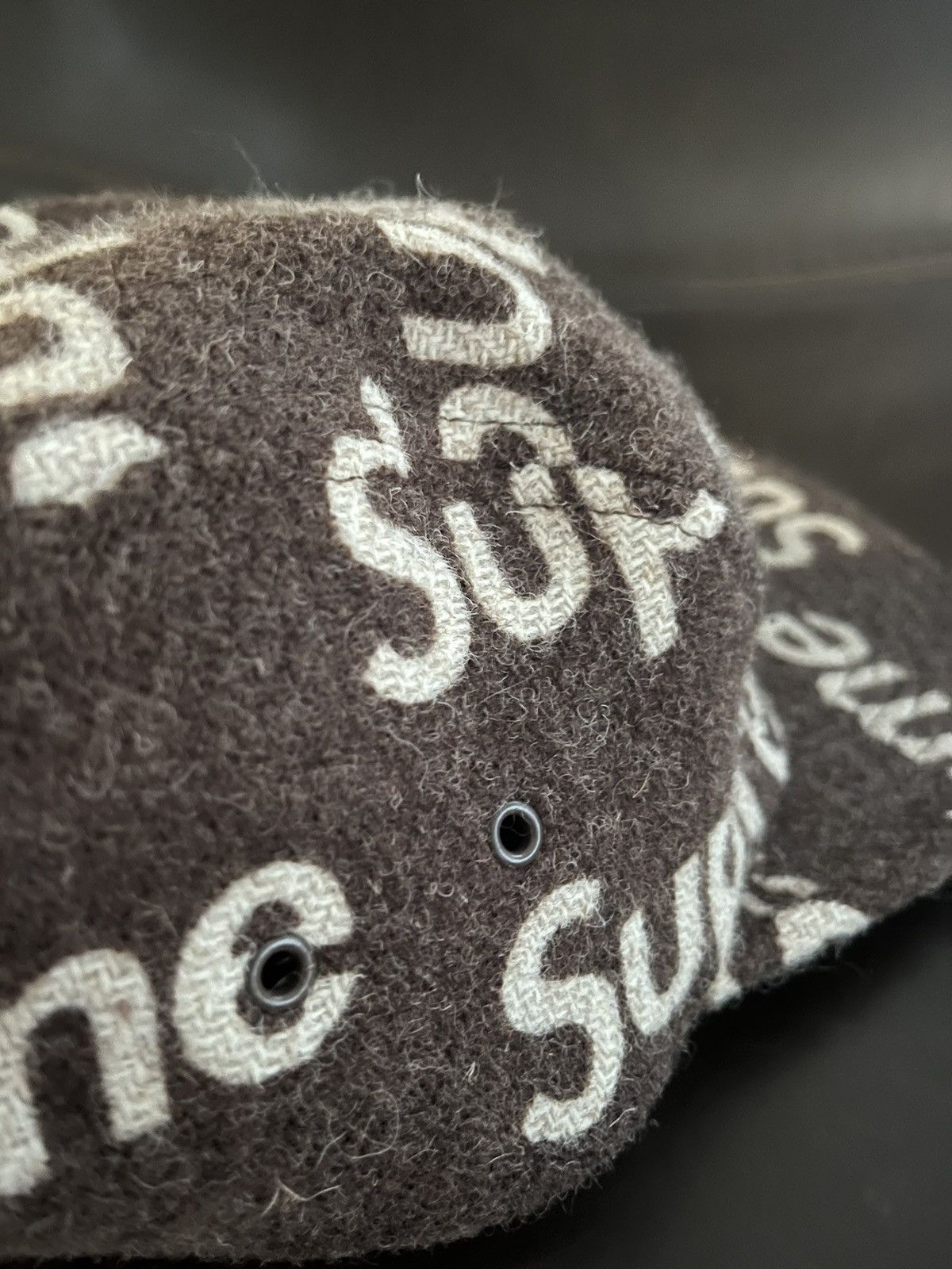 Supreme Supreme 18AW Harris Tweed Camp Cap Cap Wool BRW Men Size ONE SIZE - 3 Thumbnail