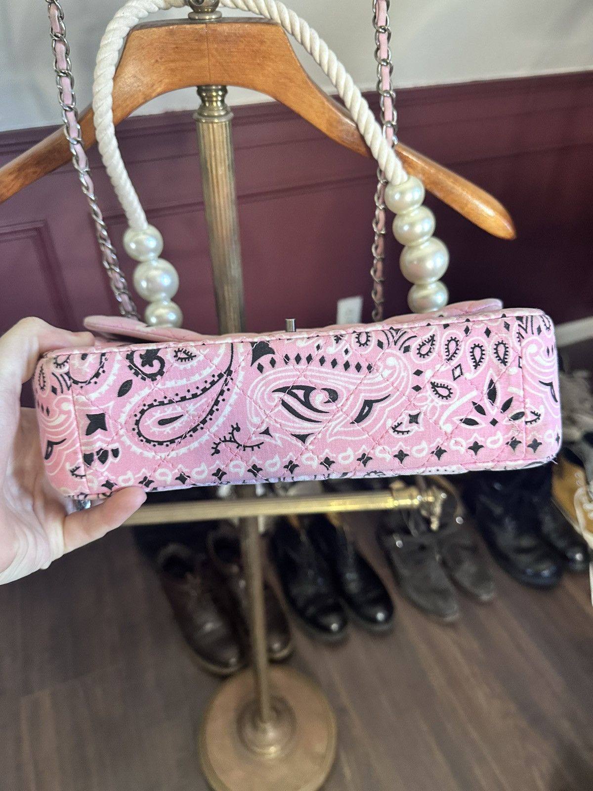 READYMADE Upcycled pink bandana Japan rope chain handbag shoulder bag Size ONE SIZE - 6 Thumbnail