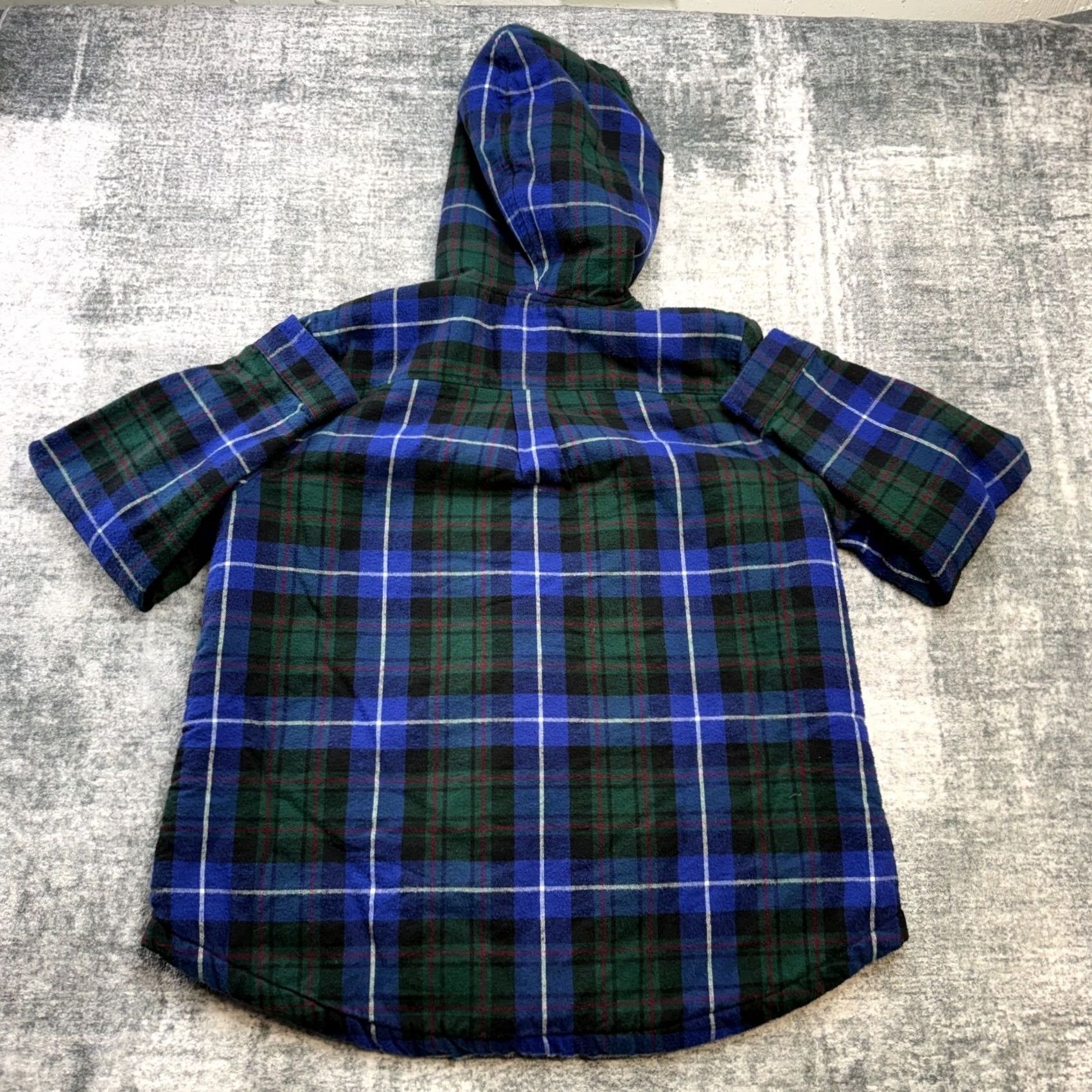 Vintage VINTAGE LL Bean Shirt Jacket Hoodie Womens Large Blue Green Tartan Plaid Sherpa Zip Up Size L / US 10 / IT 46 - 7 Thumbnail