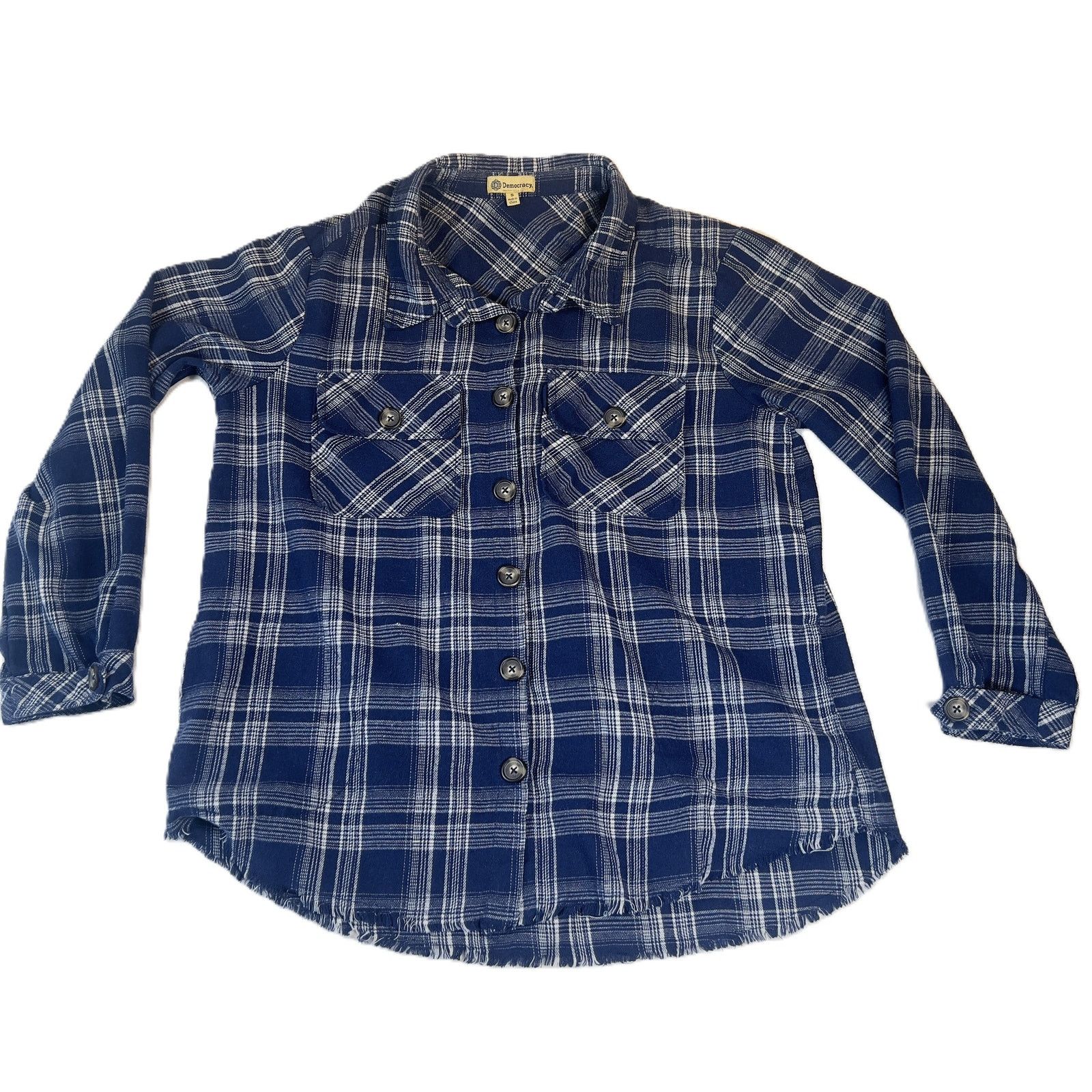 Other Democracy Button Shirt Woman Small Tunic Pockets Fringed Hem Size S / US 4 / IT 40 - 1 Thumbnail