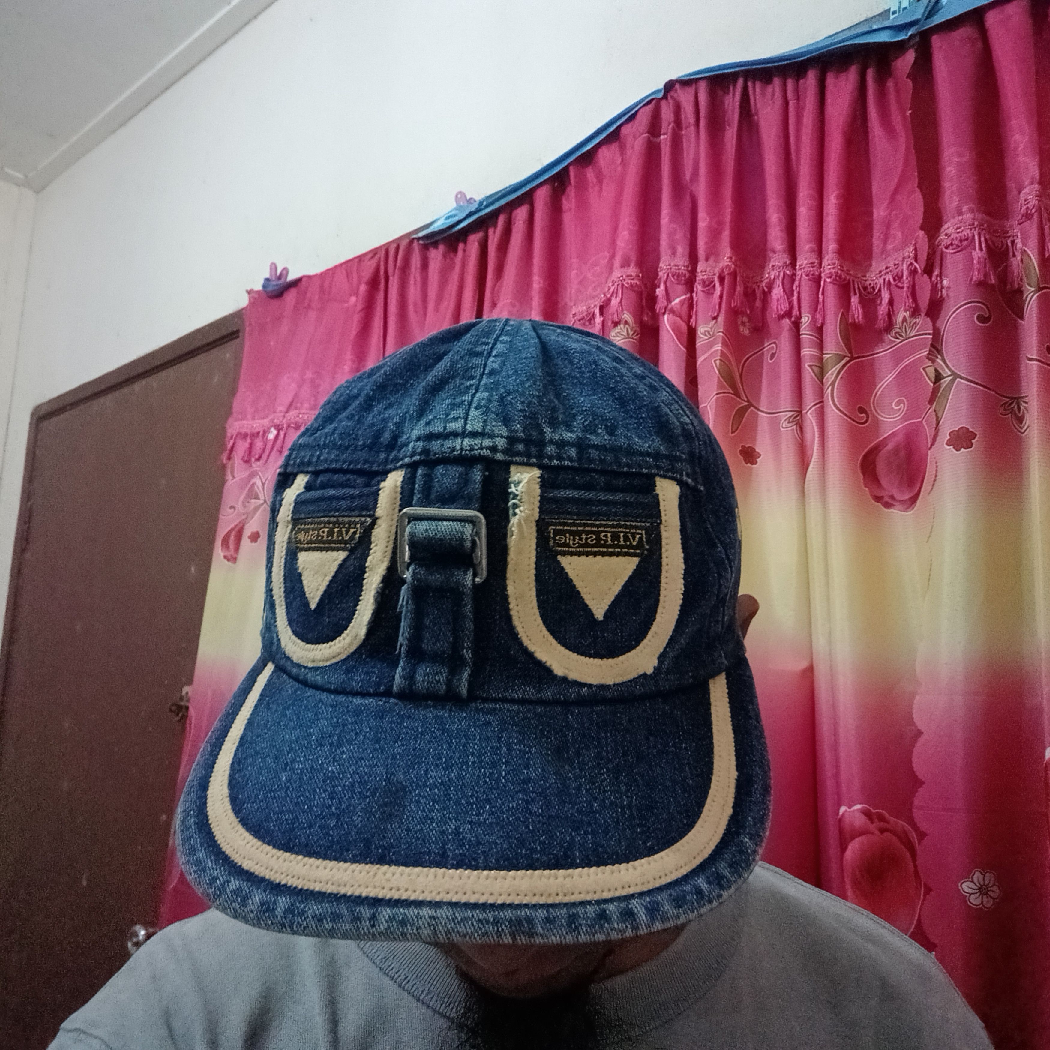 Japanese Brand × Vintage Japanese cap V.I.P. Style denim rare design distressed cap Size ONE SIZE - 10 Thumbnail