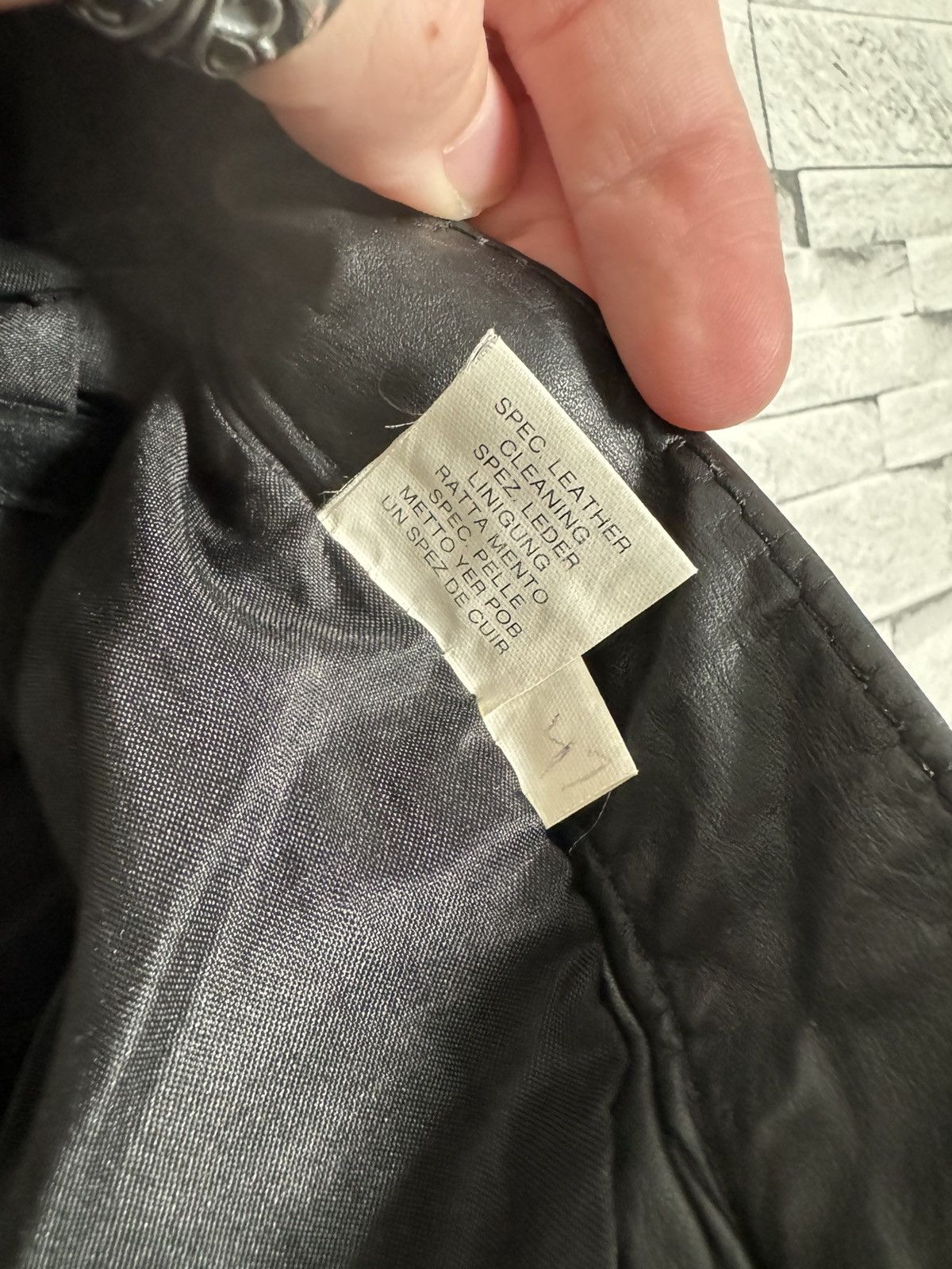 Other Vintage Straight Fit Black Leather Pants - W29 Size US 29 - 5 Thumbnail
