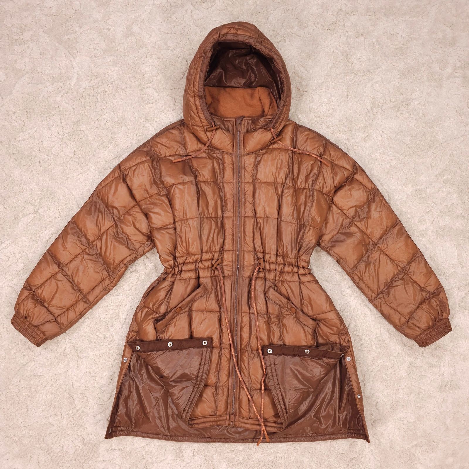 Free People FP Movement Patricia Packable Poncho Puffer Brown Sz Small Size S / US 4 / IT 40 - 6 Thumbnail