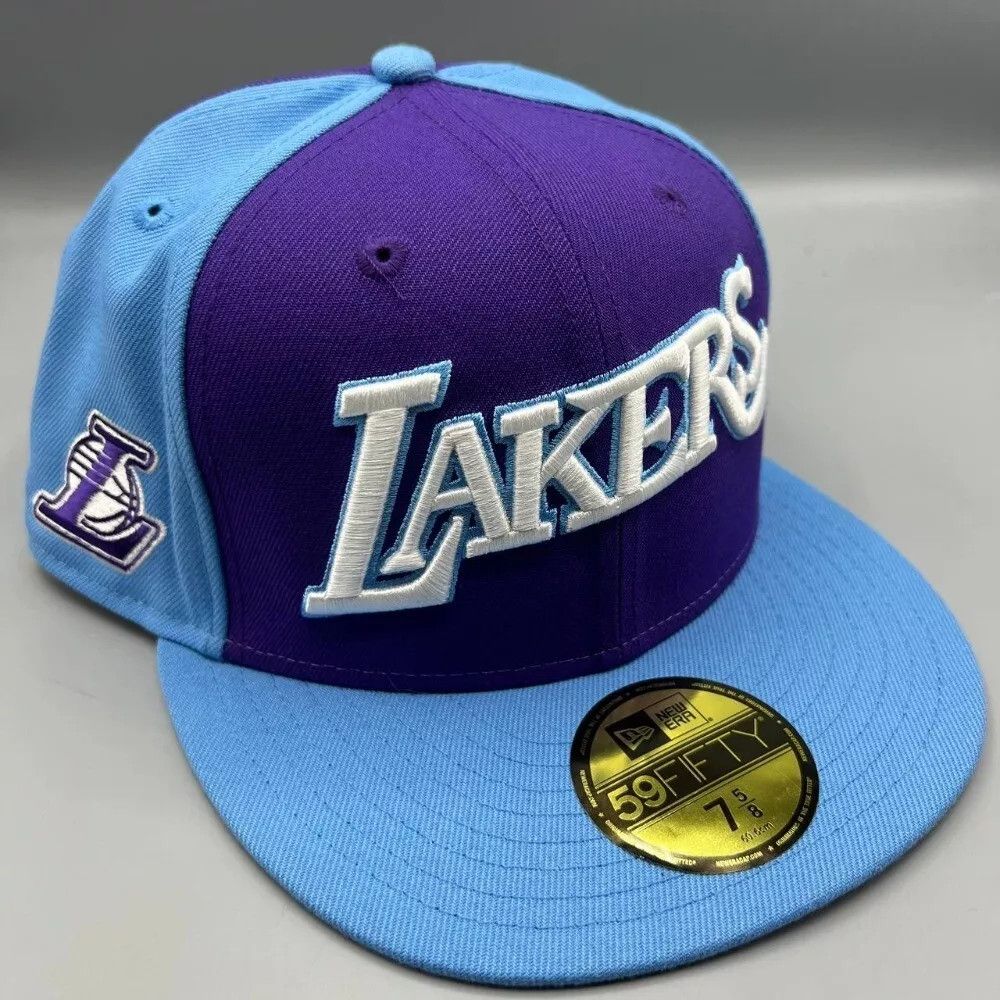 New Era Los Angeles LA Lakers Hat Men 7 5/8 59Fifty New Era Fitted Size ONE SIZE - 1 Thumbnail
