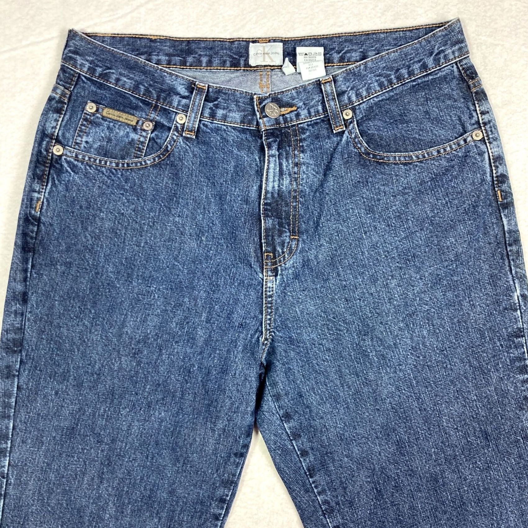 Calvin Klein VINTAGE Calvin Klein Jeans Women's 10 Stone Wash Blue Denim Bootcut Pants Y2K Denim Pants Women Size 32" / US 10 / IT 46 - 2 Thumbnail