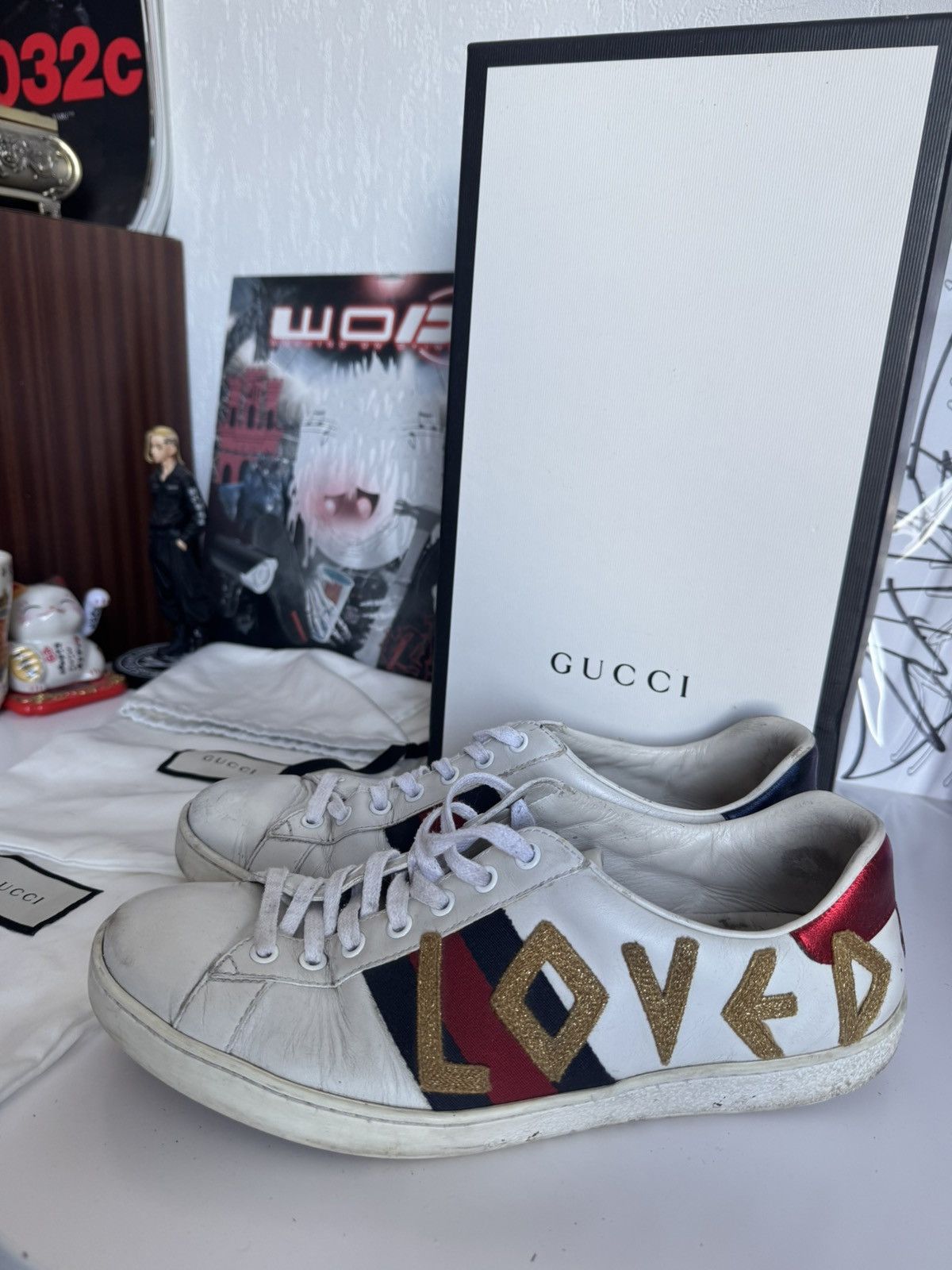 Gucci “Loved” Ace Embroidered Sneakers Luxury Designer
