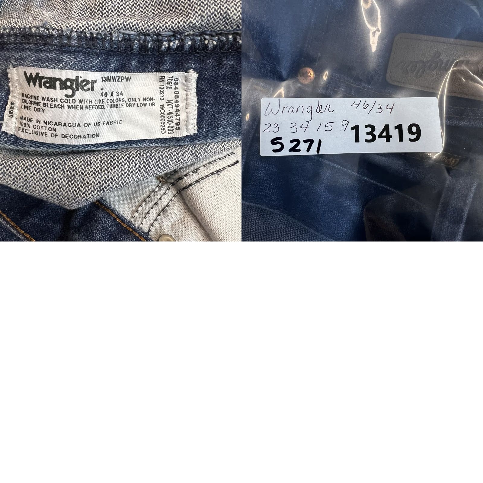 Wrangler VINTAGE Wrangler Jeans Men's Size 46 Blue Denim Straight Leg Relaxed Fit 90s Casual Size US 30 / EU 46 - 8 Thumbnail