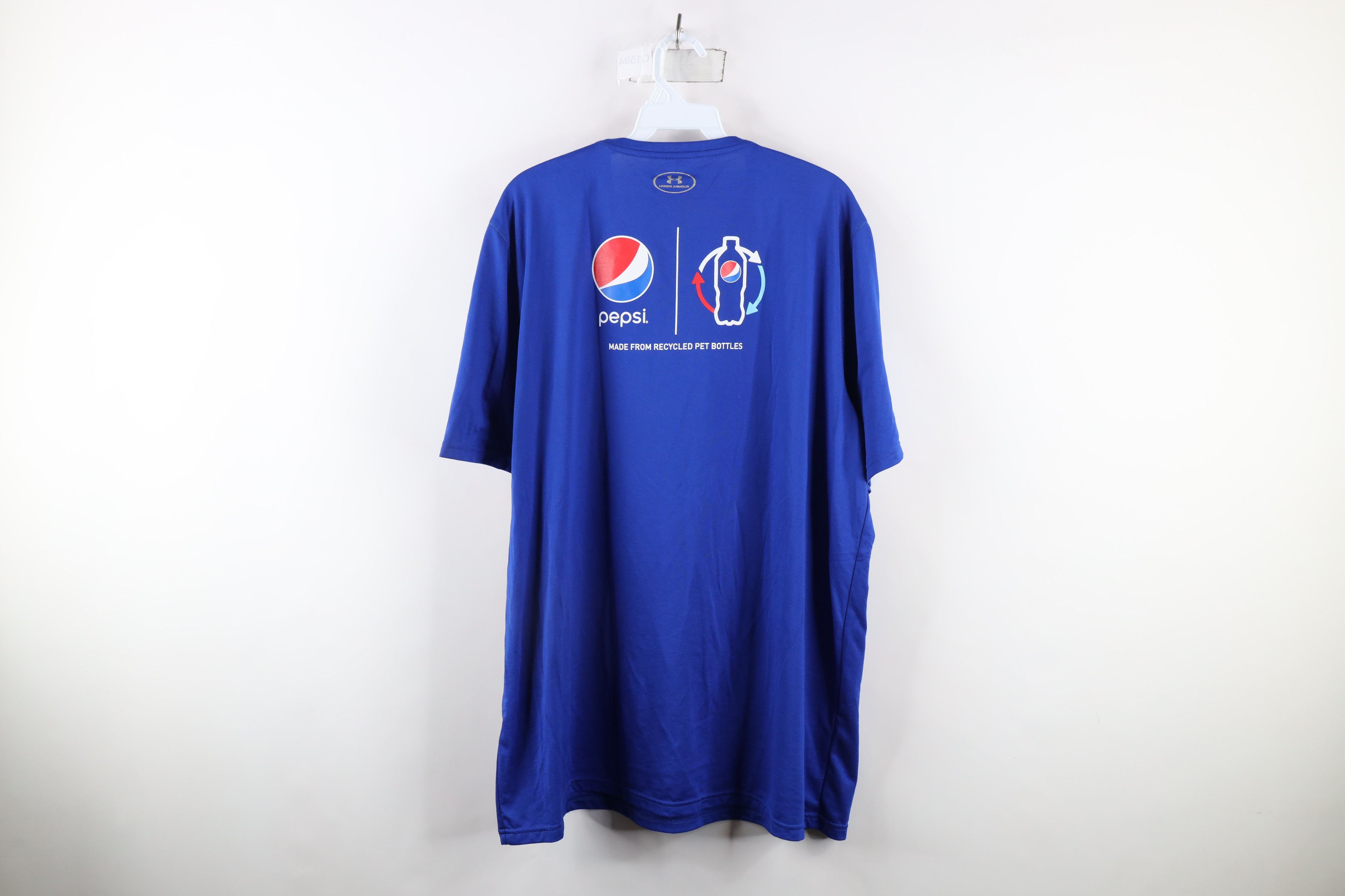 Under Armour × Vintage Under Armour Out HeatGear Pepsi Co Short Sleeve T-Shirt Blue Size US XL / EU 56 / 4 - 9 Thumbnail