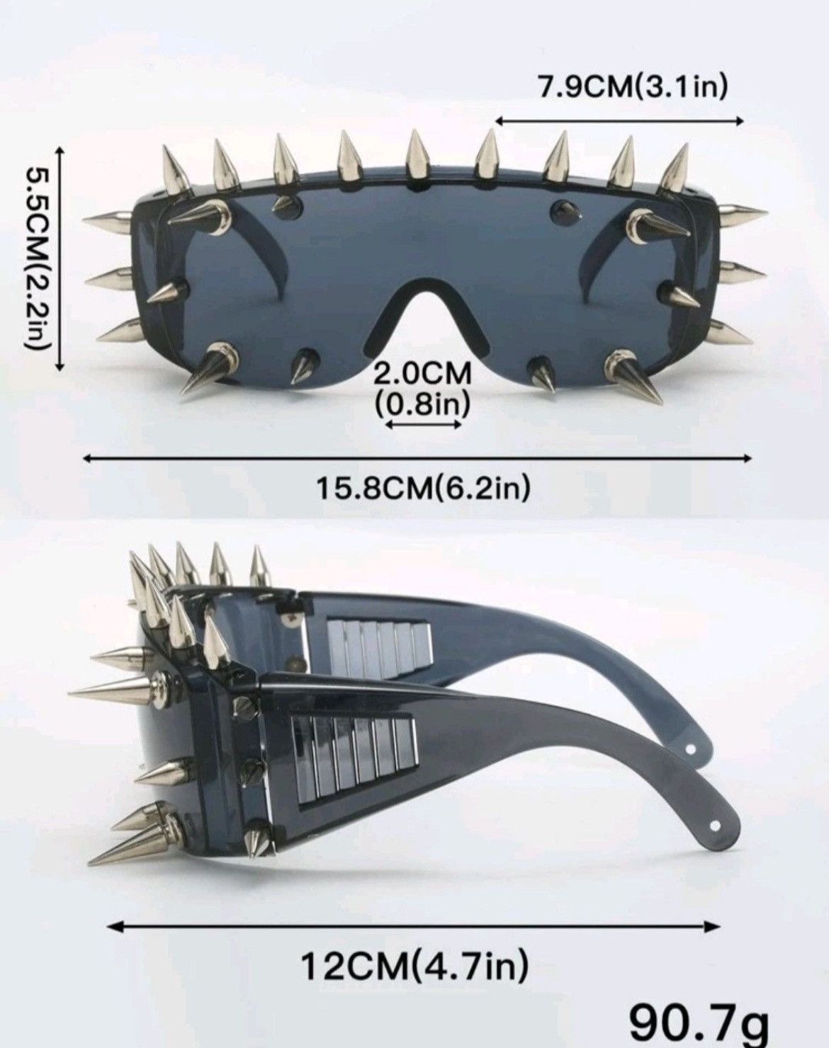 Electric Visual × Japanese Brand Punk Rock Skinner Spike Glasses Shade Size ONE SIZE - 5 Thumbnail